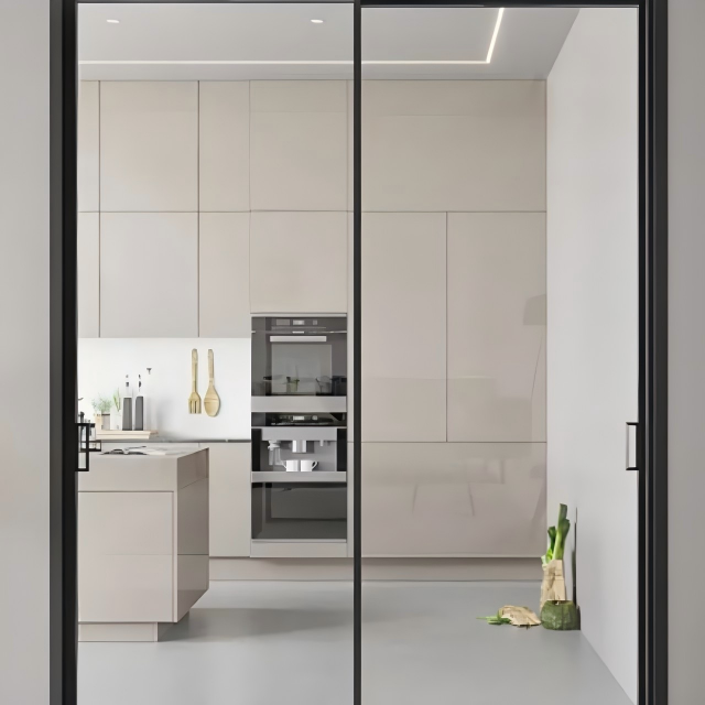 Empered Glass Aluminum Linkage Door