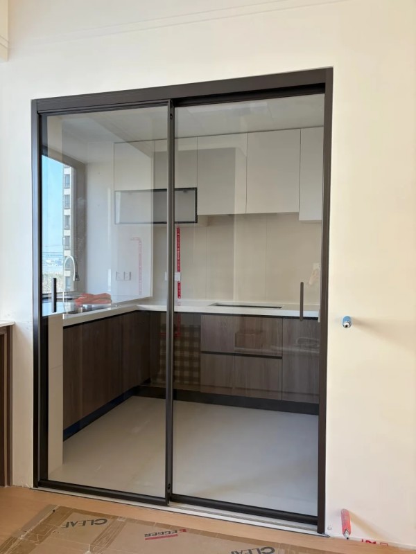 Ultra-narrow Frame Electric Tempered Glass Door