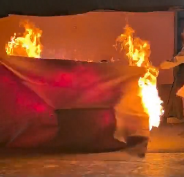 Fire blanket carried by fire vehicles