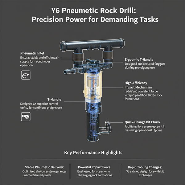 Y6 Hand‑Held Rock Drill – Pneumatic Jack Hammer for Mining, Tunneling & Construction