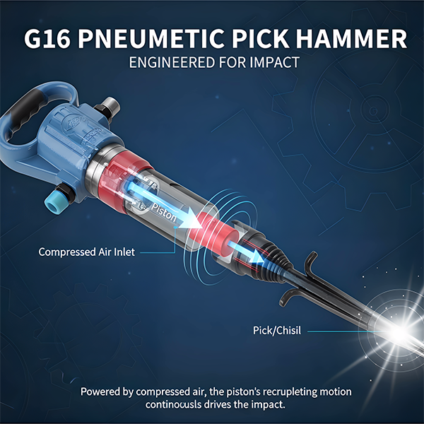G16 Pneumatic Hammer Air Pick – Pneumatic Pick Jack Hammer for Quarry & Concrete