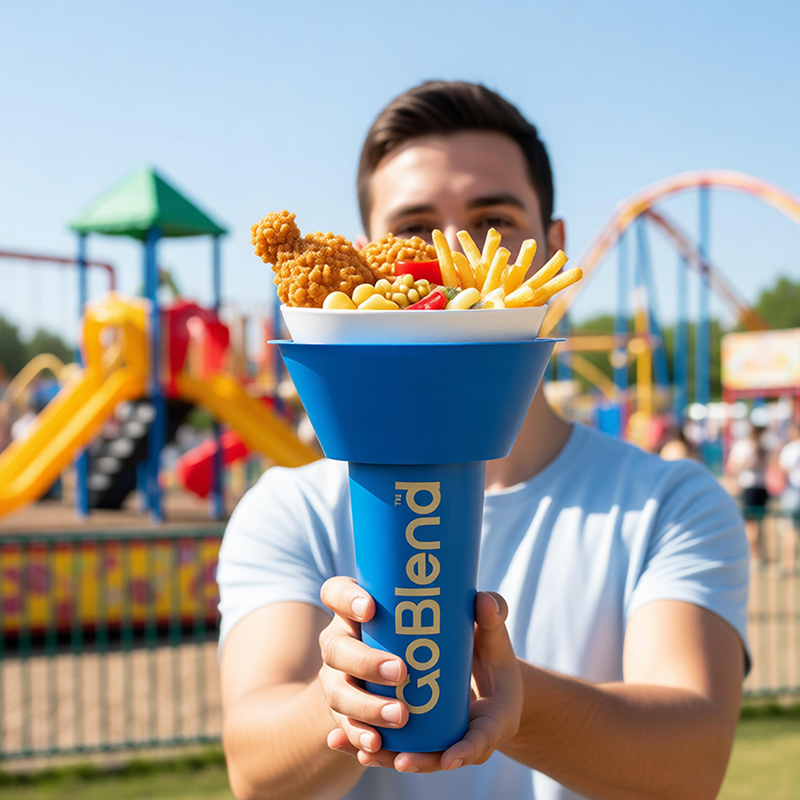 Custom Disposable Plastic Cups With 2 in 1 Snack Tray