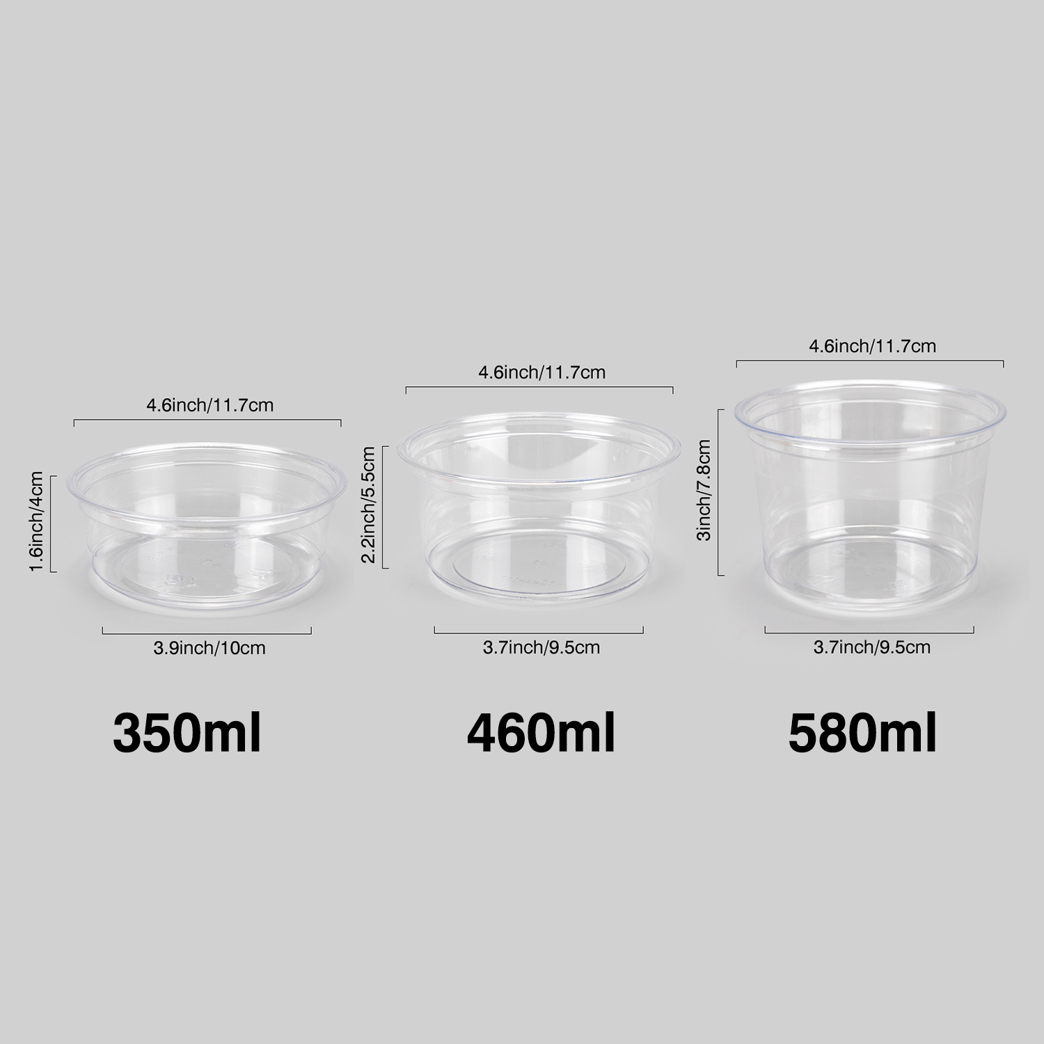 Disposable PET plastic salad bowls With Lids
