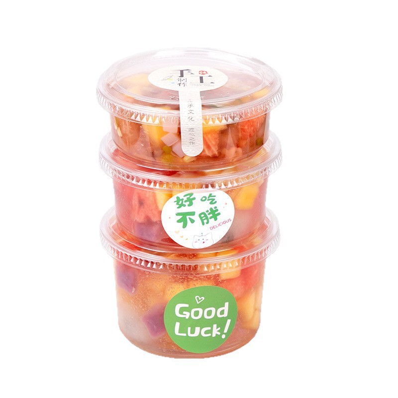 Disposable PET plastic salad bowls With Lids