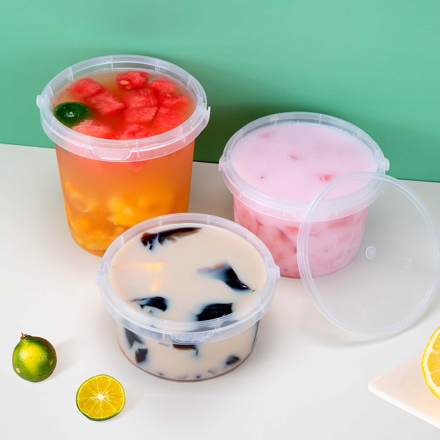 custom Disposable plastic cups PP Handheld bucket cup