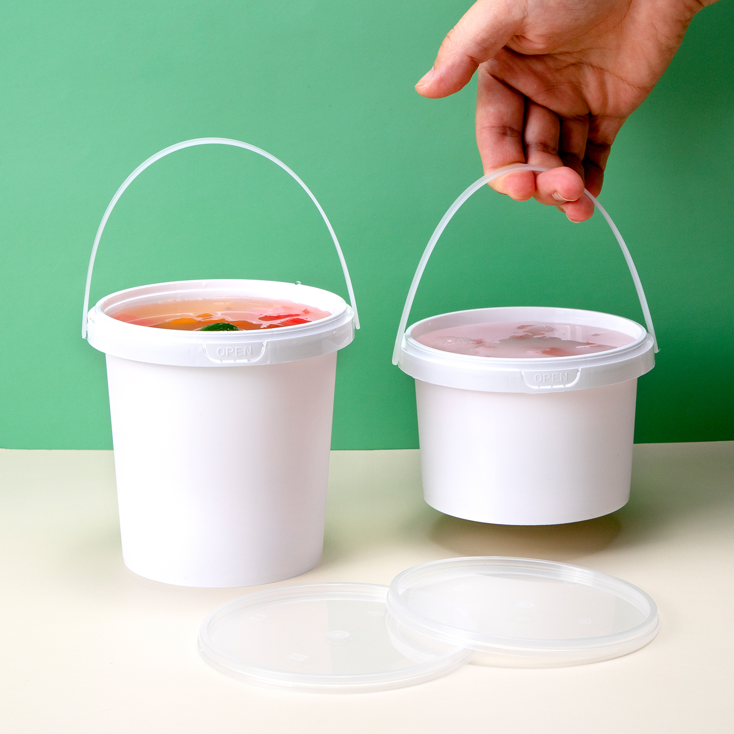 custom Disposable plastic cups PP Handheld bucket cup