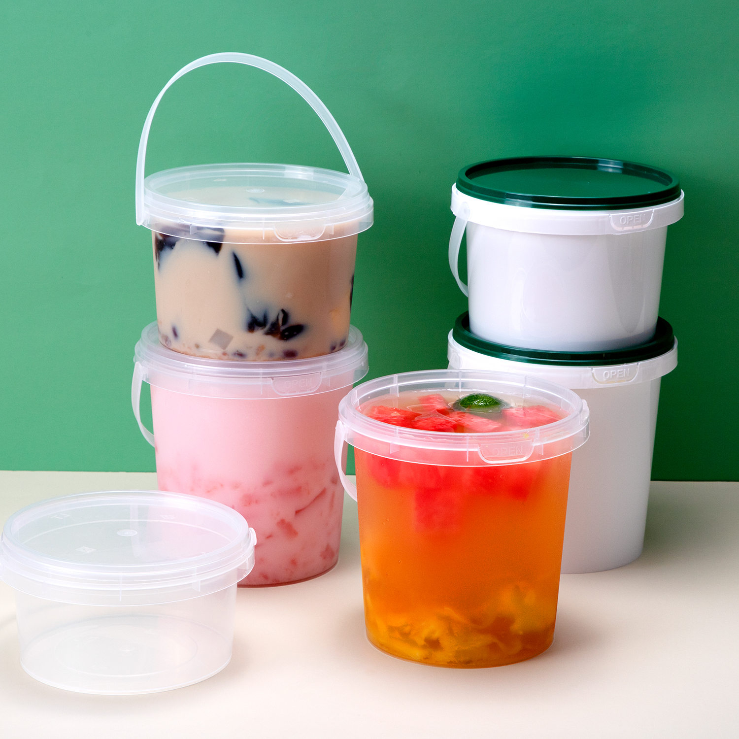 custom Disposable plastic cups PP Handheld bucket cup
