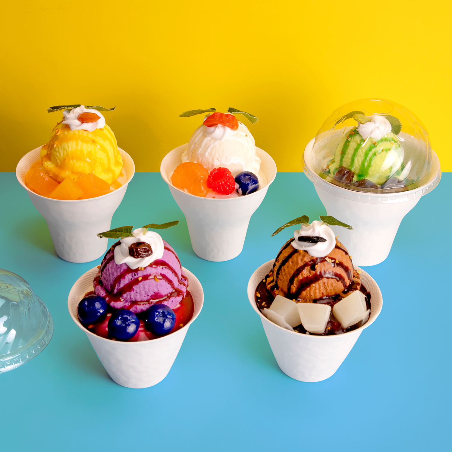 Disposable white Pulp cup ice cream paper cup
