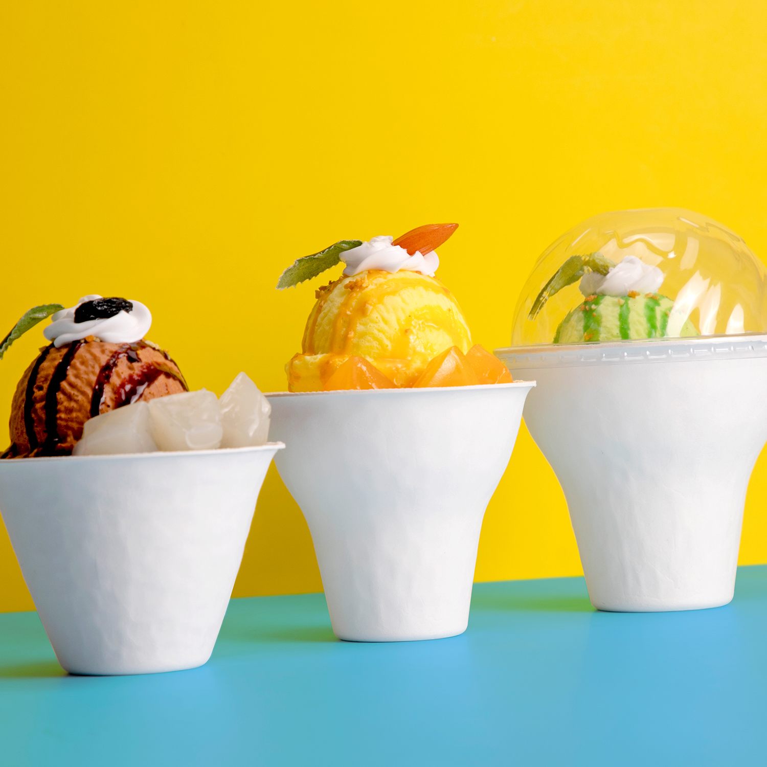 Disposable white Pulp cup ice cream paper cup