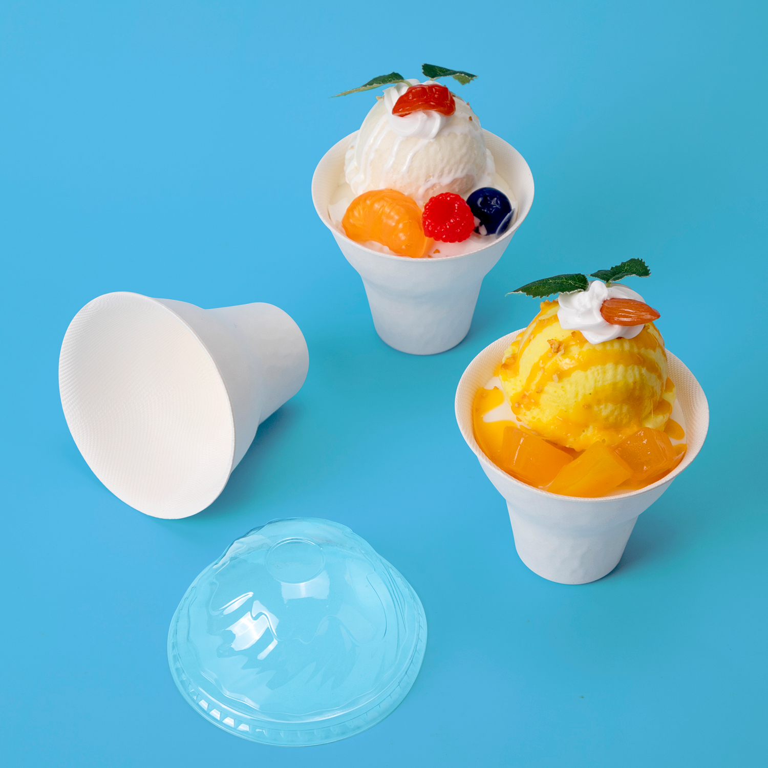 Disposable white Pulp cup ice cream paper cup
