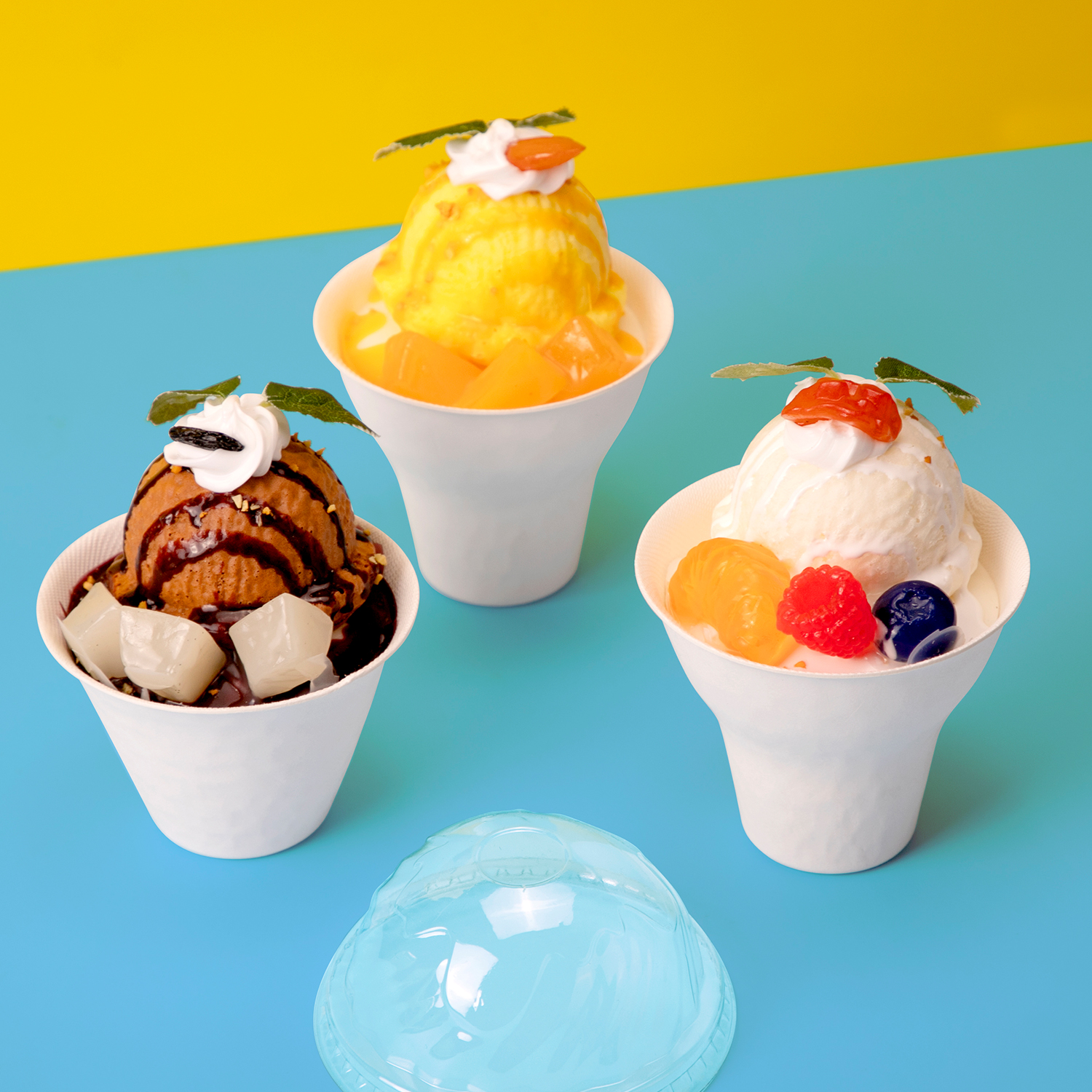 Disposable white Pulp cup ice cream paper cup