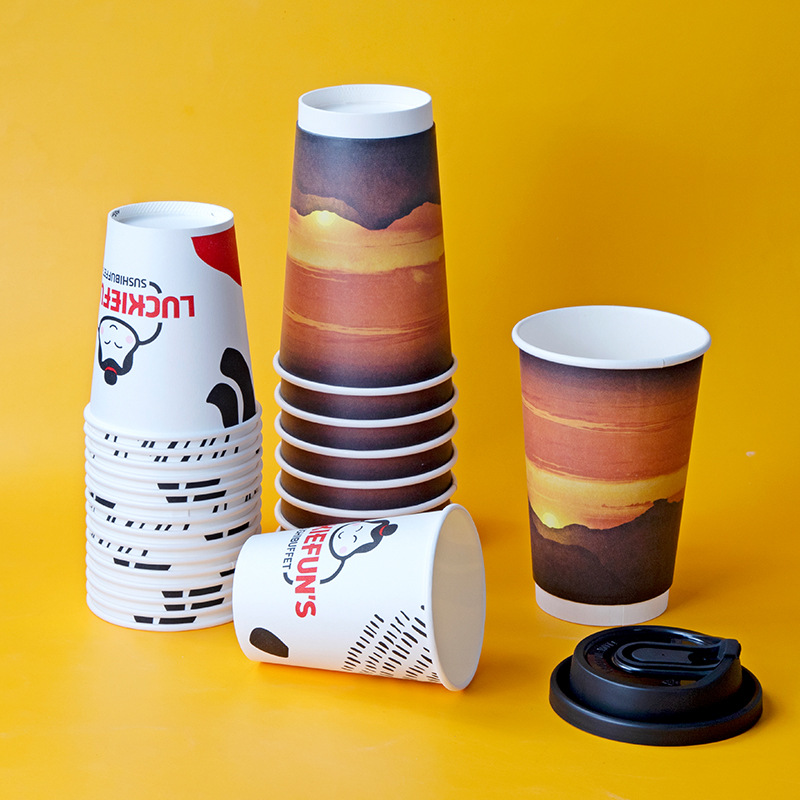 Custom disposable paper cup hot drink for coffee