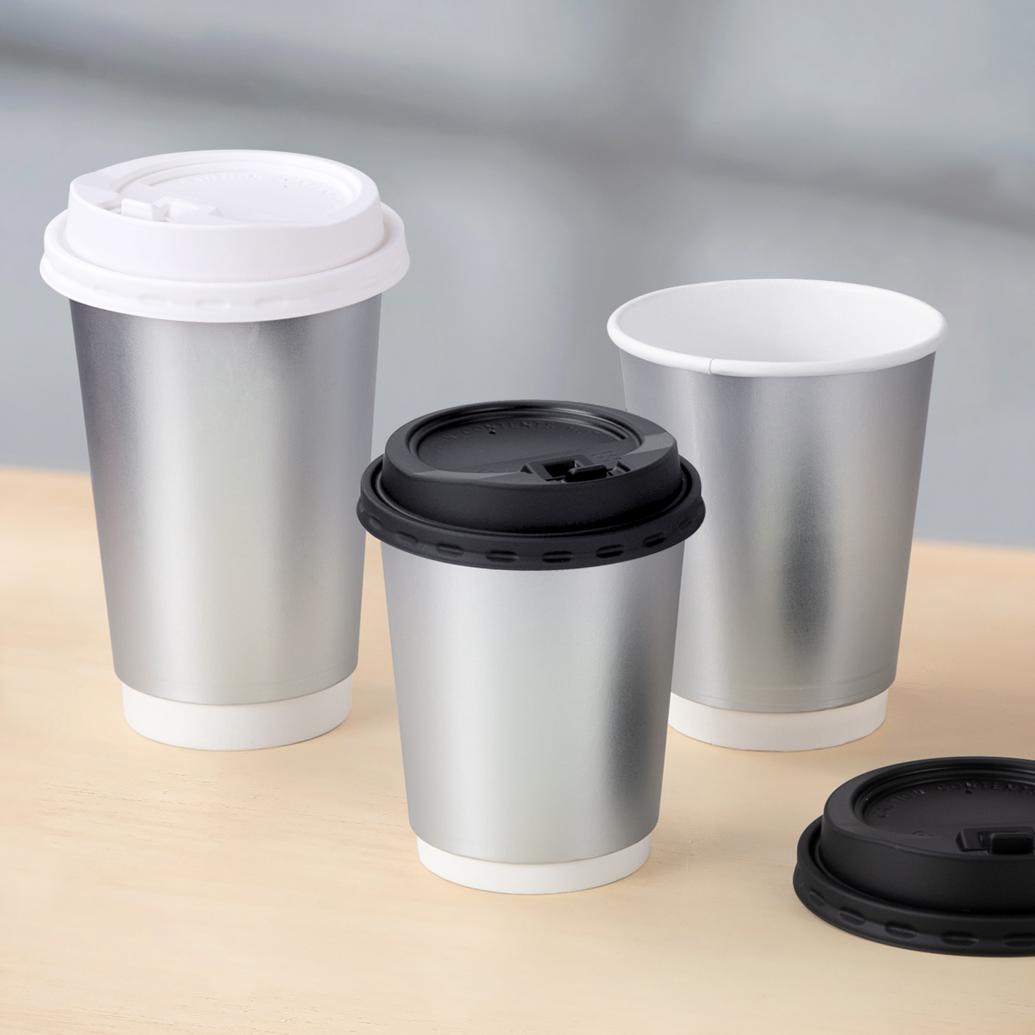 Custom disposable Silver coffee paper cup