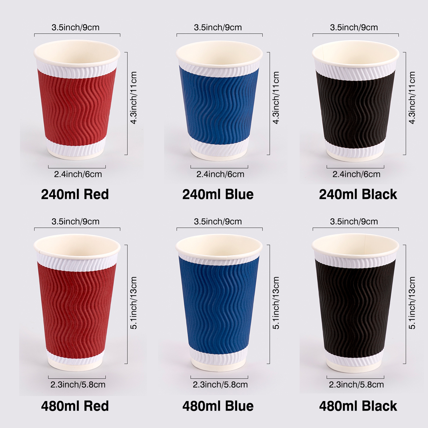 Custom disposable coffee cups double-layer paper cup