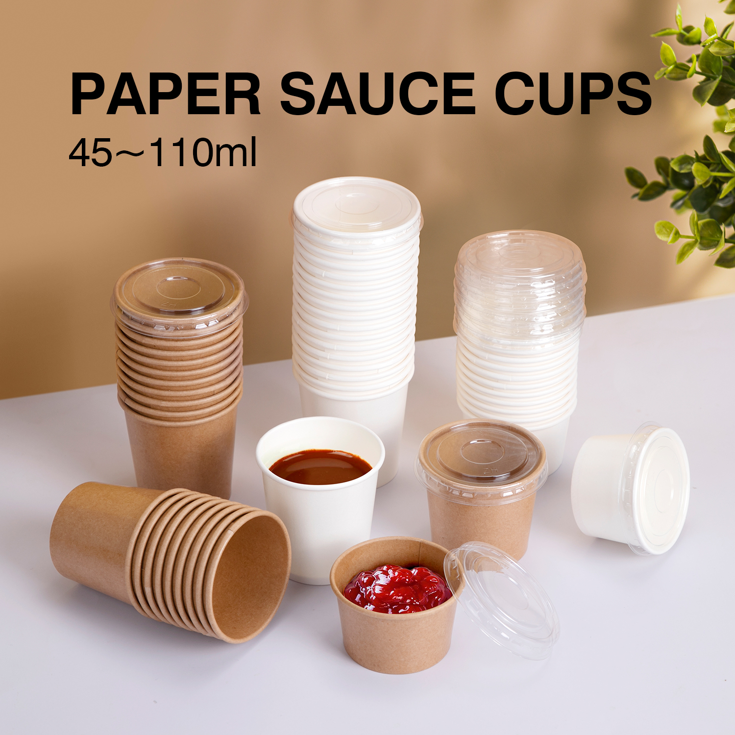 Custom disposable small paper sauce cup