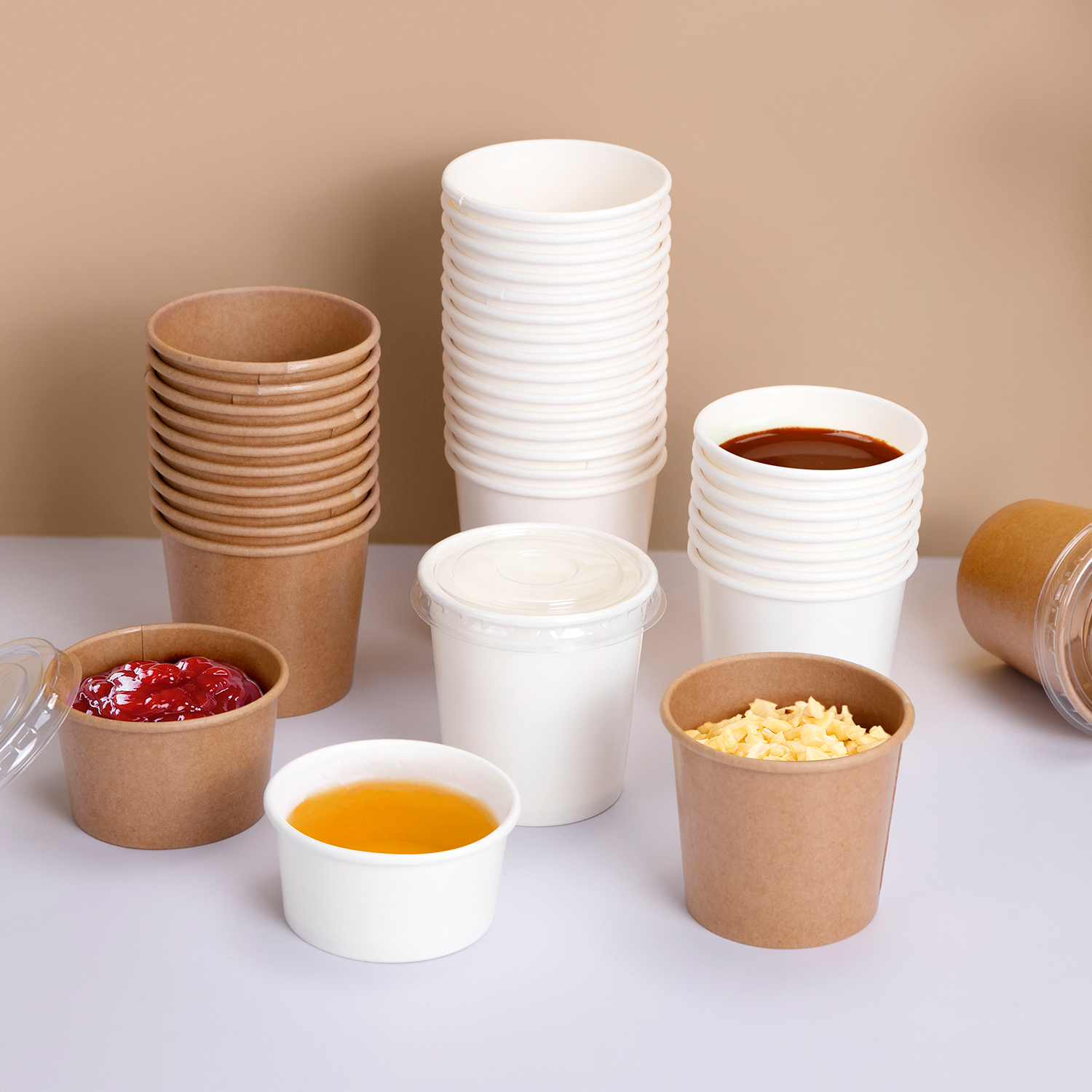 Custom disposable small paper sauce cup