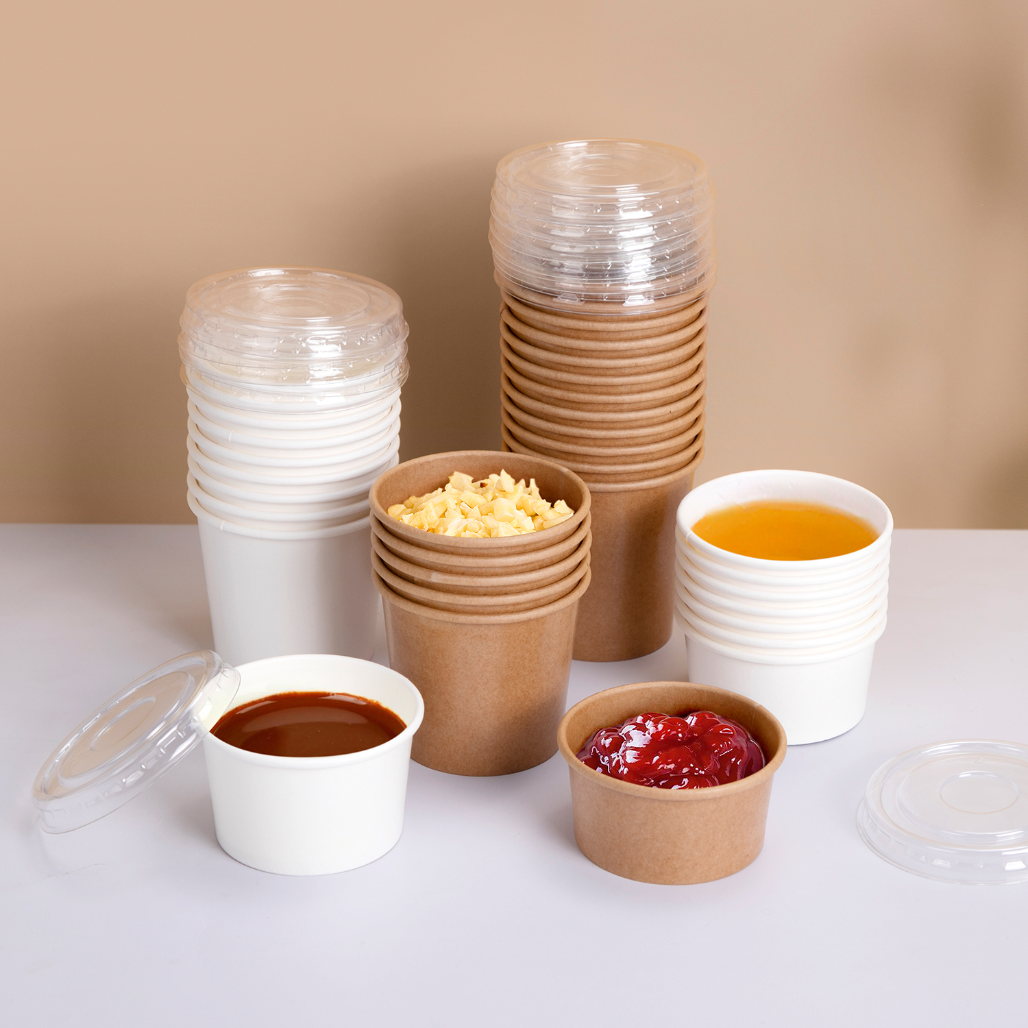 Custom disposable small paper sauce cup