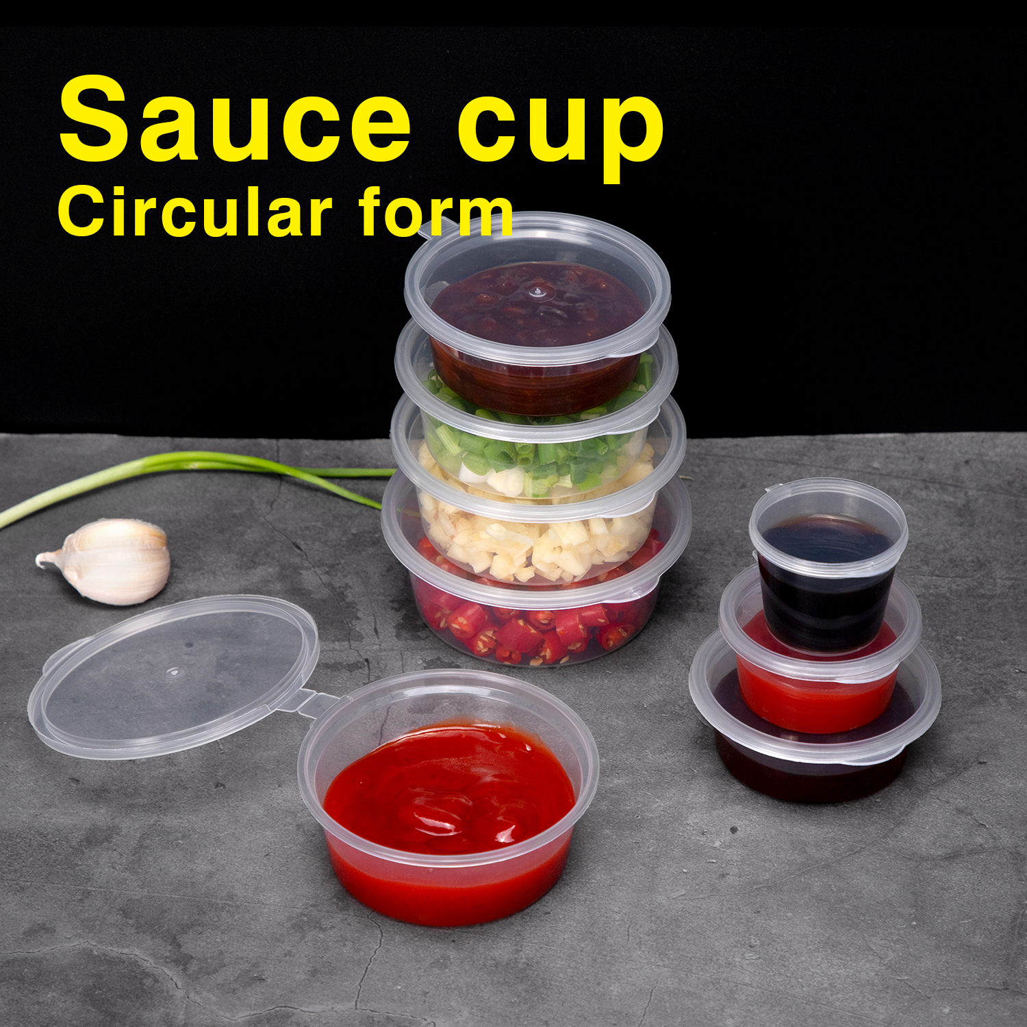 Disposable PP plastic sauce cup Slime packaging box Disposable PP plastic sauce cup Slime packaging box