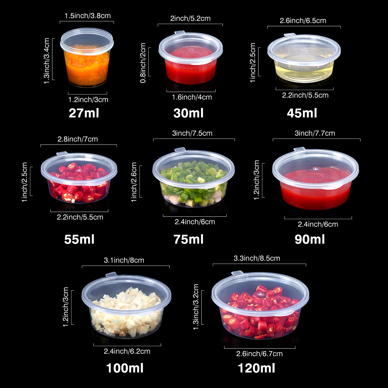 Disposable PP plastic sauce cup Slime packaging box