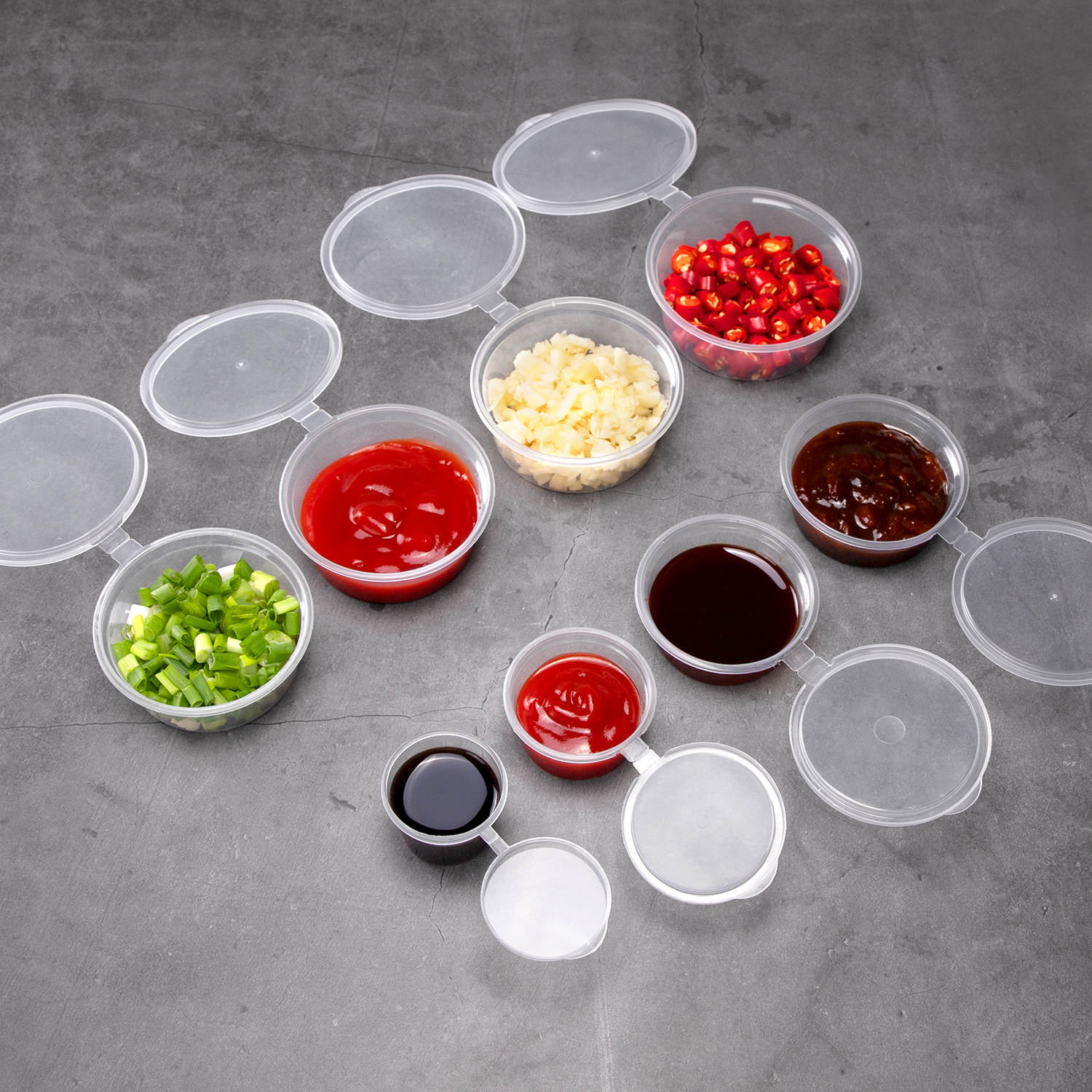 Disposable PP plastic sauce cup Slime packaging box