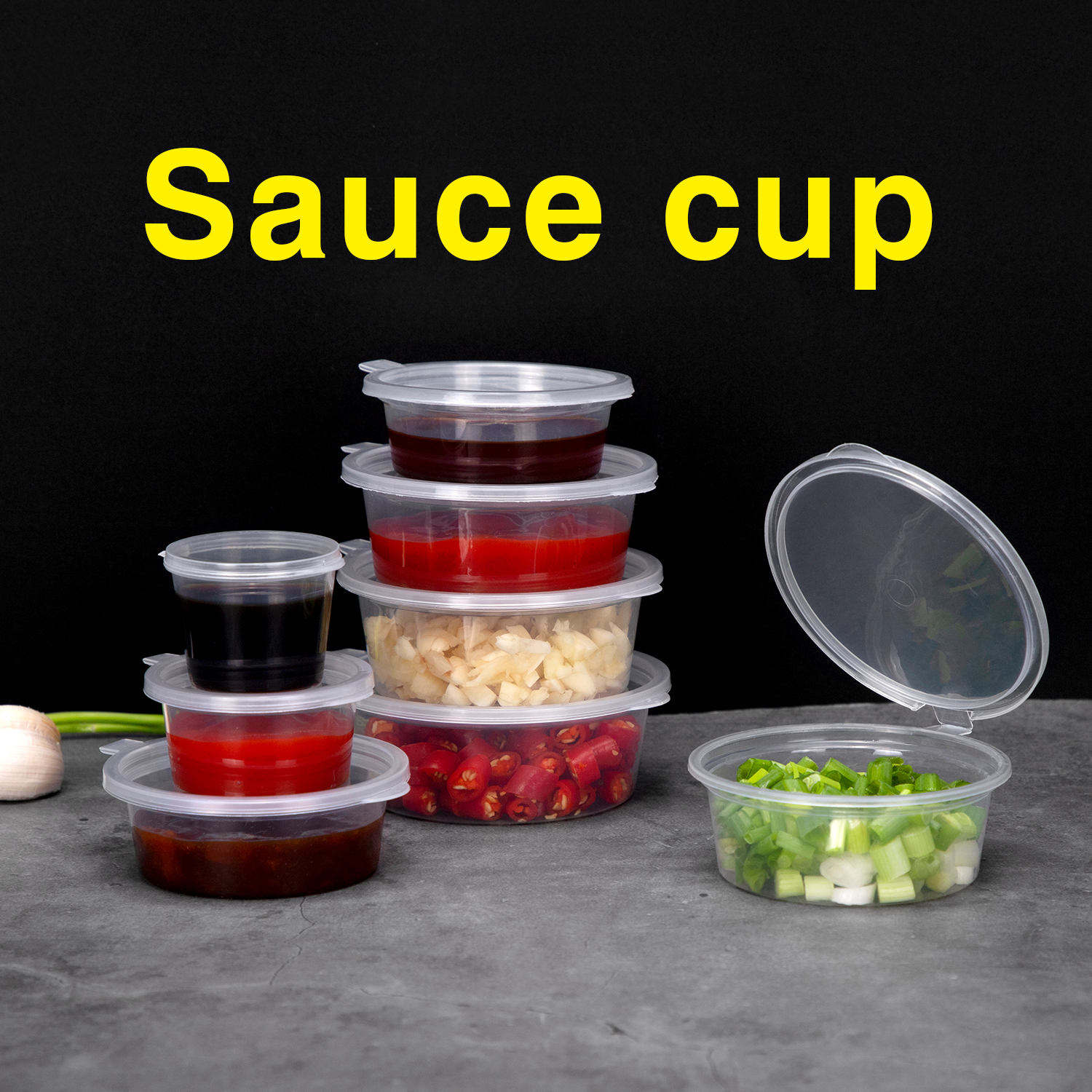 Disposable PP plastic sauce cup Slime packaging box