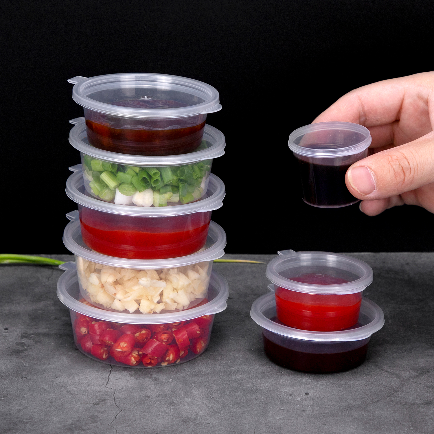 Disposable PP plastic sauce cup Slime packaging box