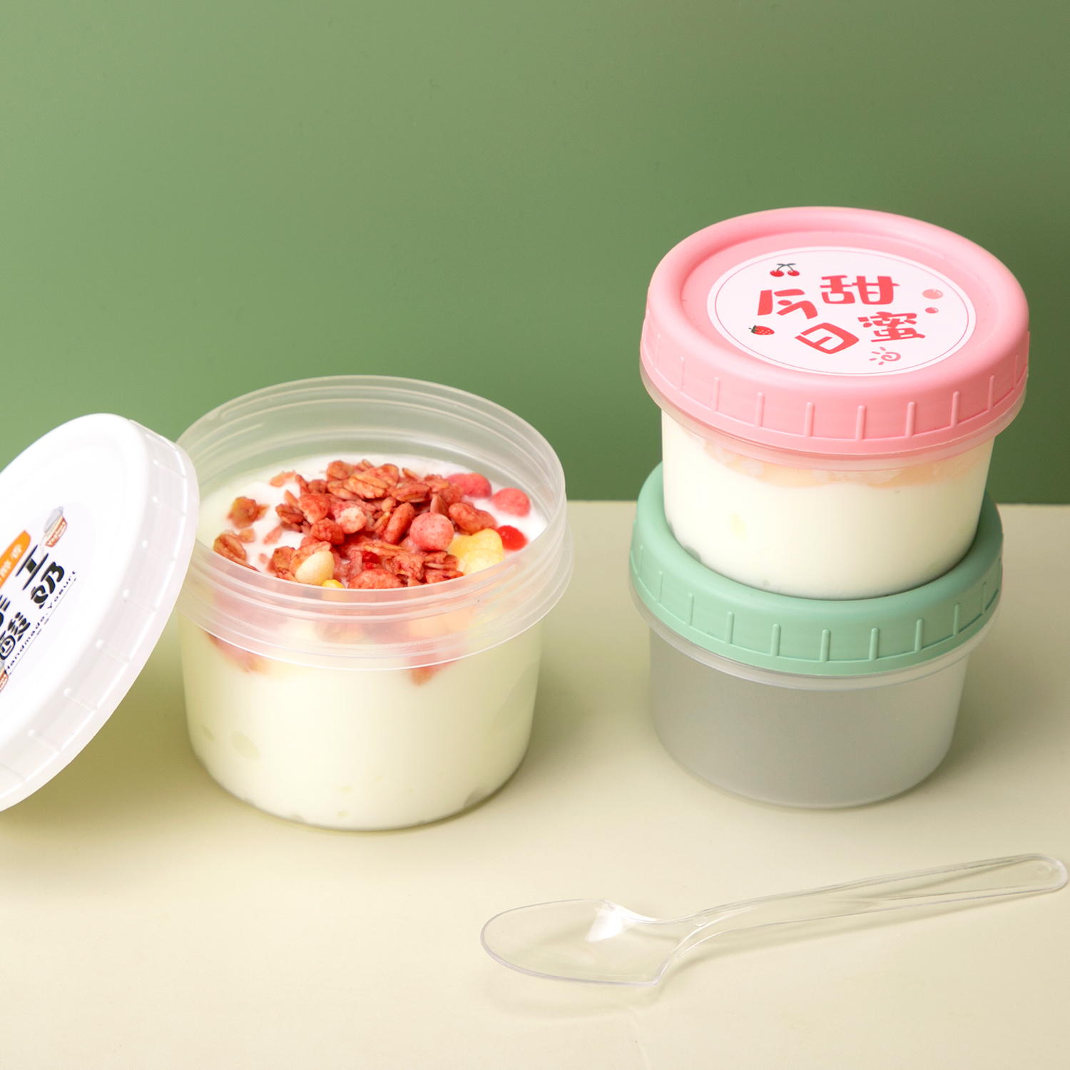 Custom disposable plastic Dried yogurt packaging cup