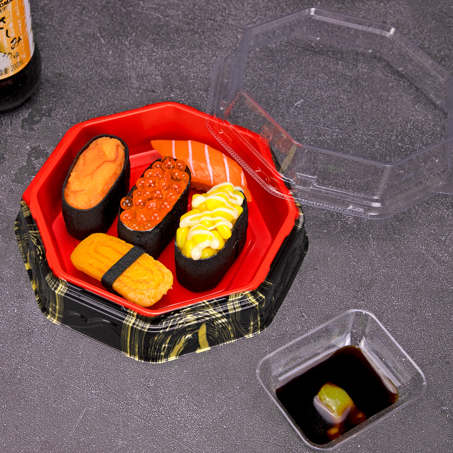 Disposable Plastic Corner bucket sushi box