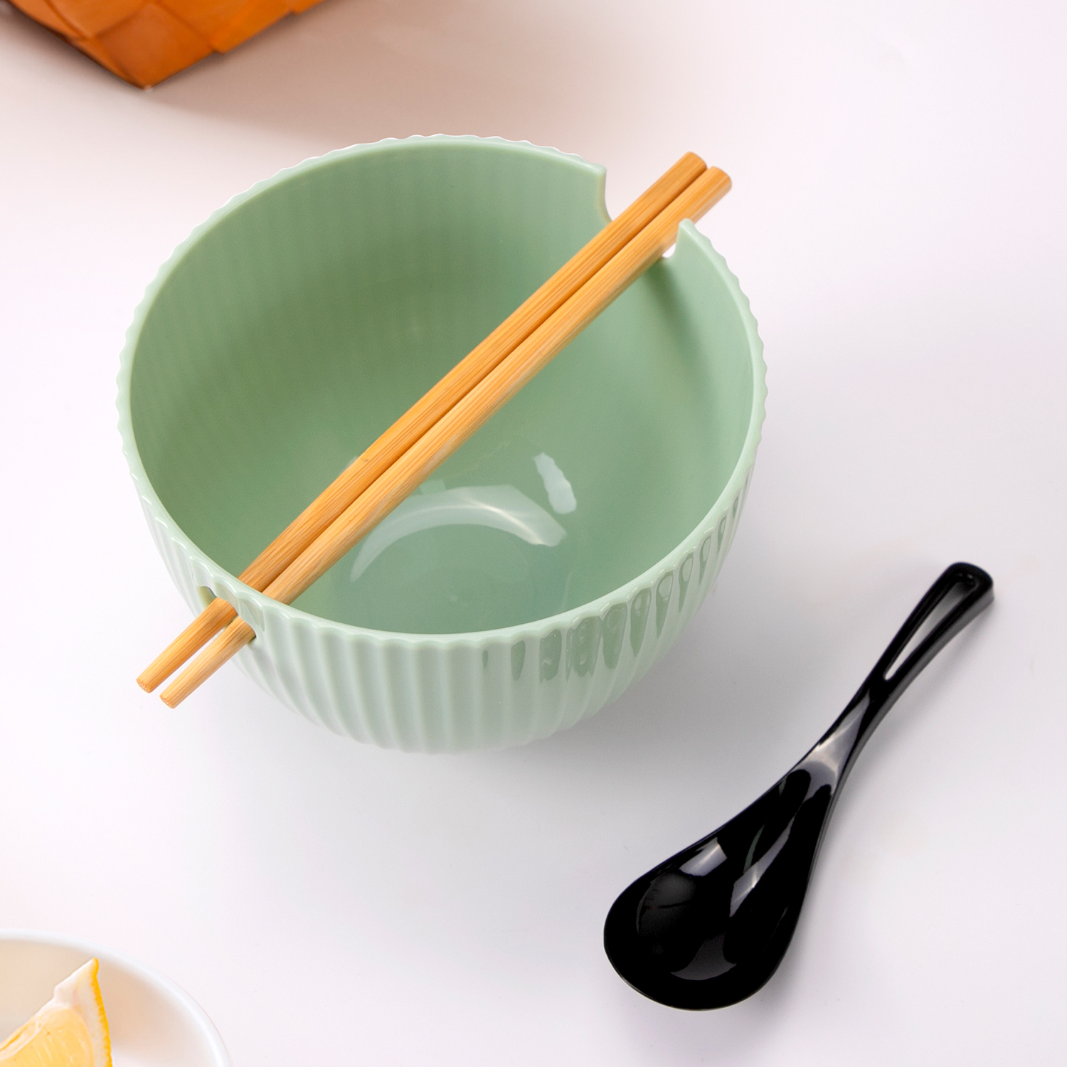 Plastic Instant noodle bowl spoon chopstick set