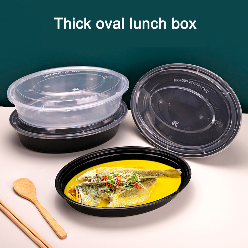 Disposable PP plastic oval packaging box Disposable PP plastic oval packaging box