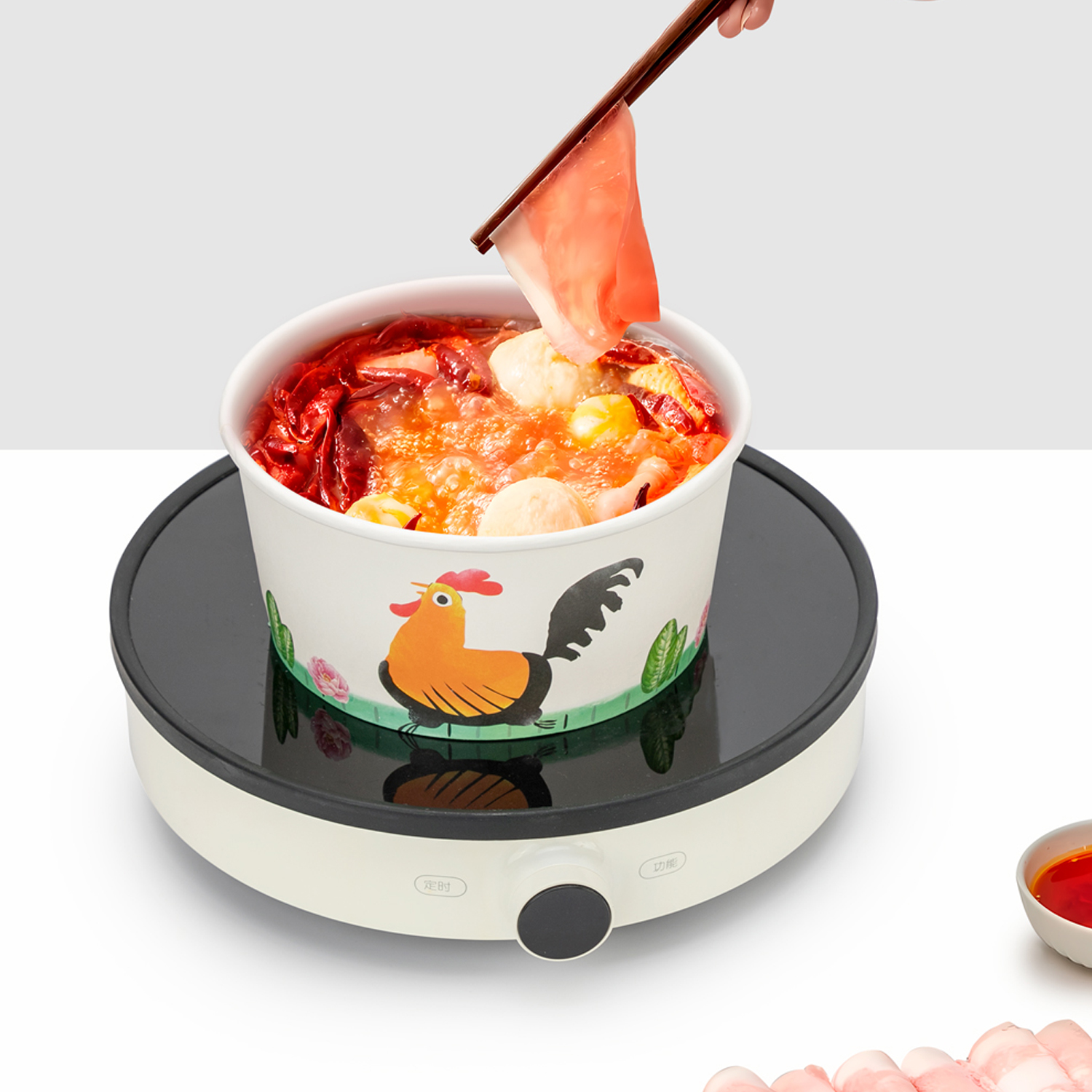 Custom disposable induction cooker paper bowl