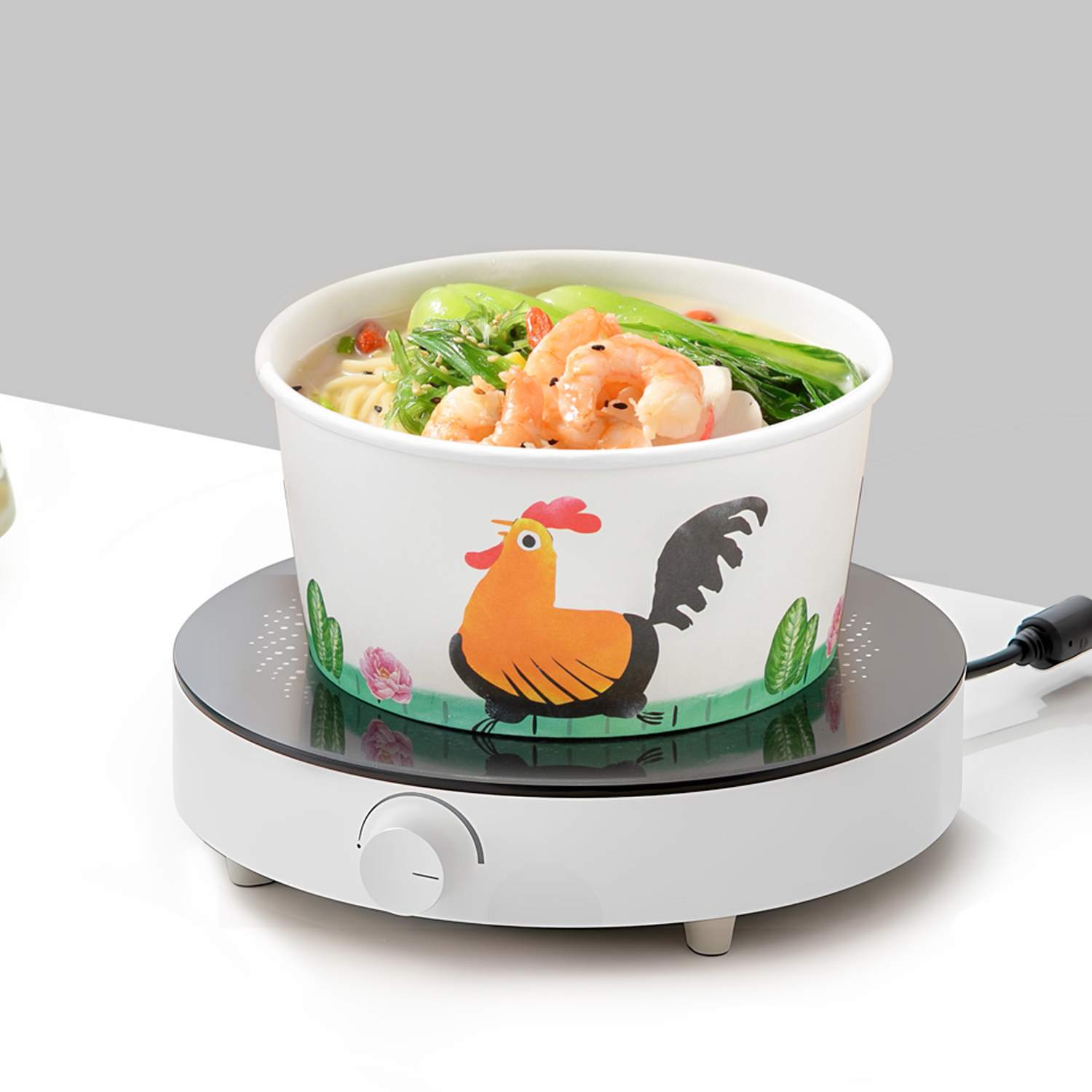 Custom disposable induction cooker paper bowl
