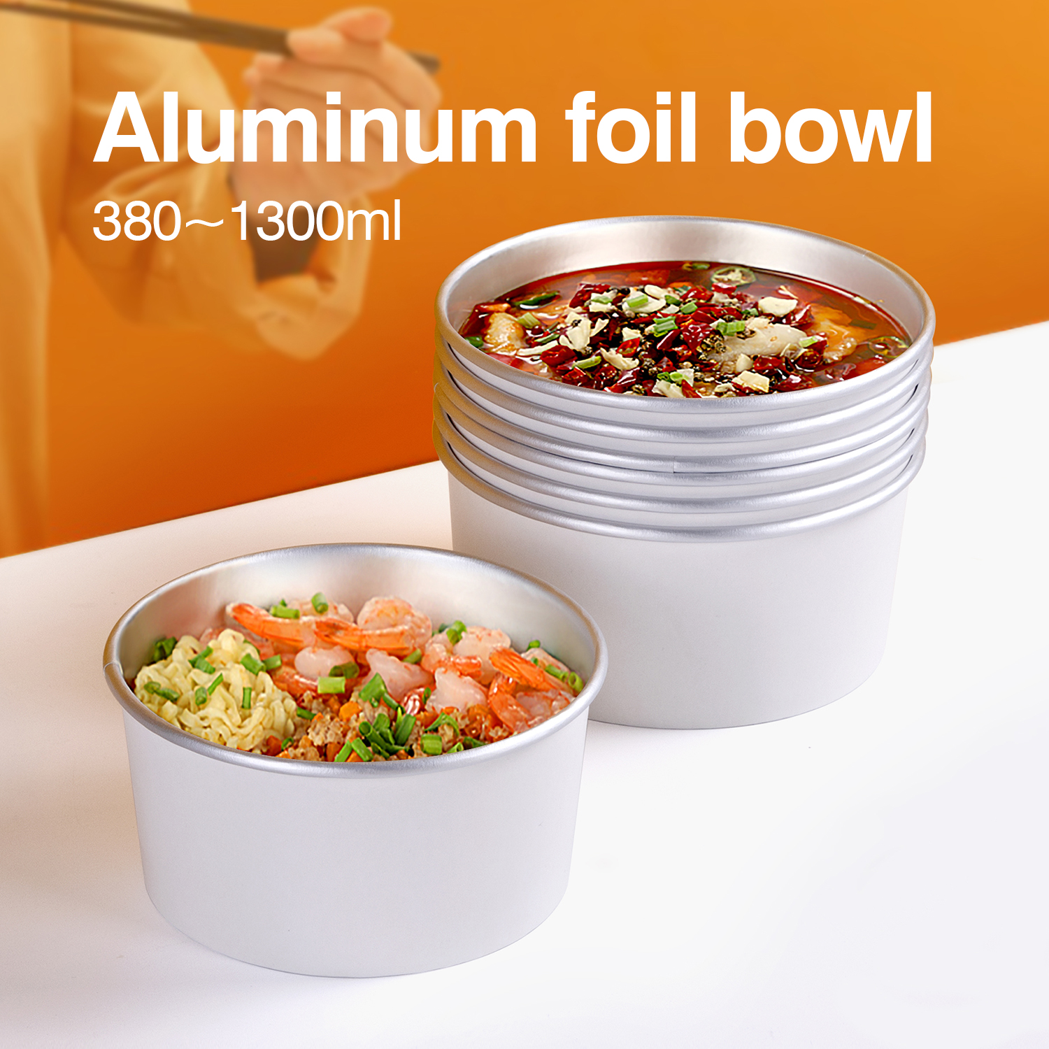 Custom disposable white silver foil bowl