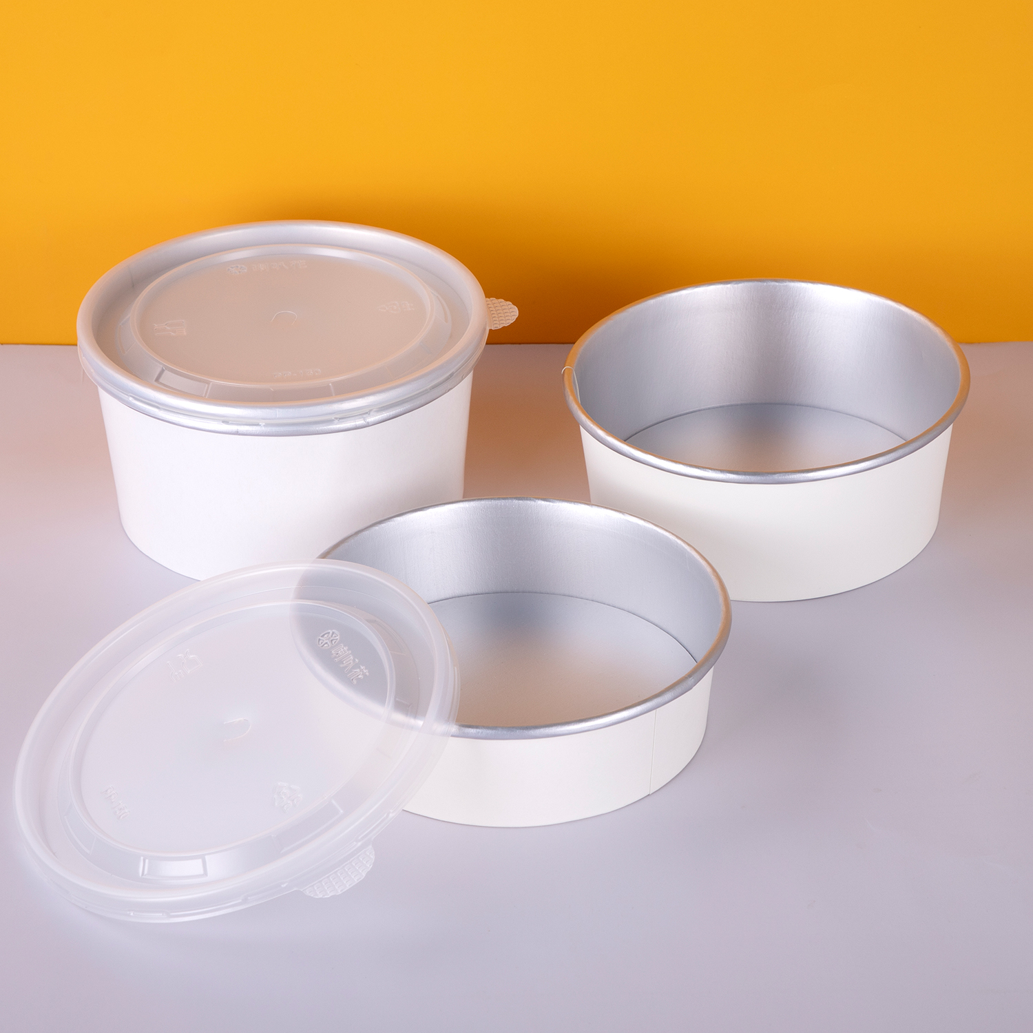 Custom disposable white silver foil bowl