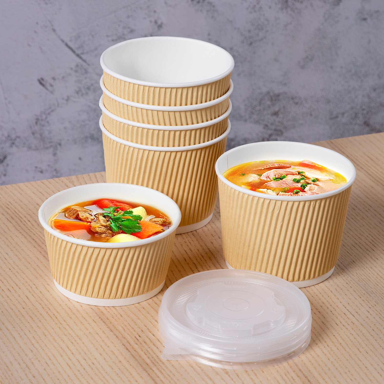 Custom disposable corrugated paper bowl