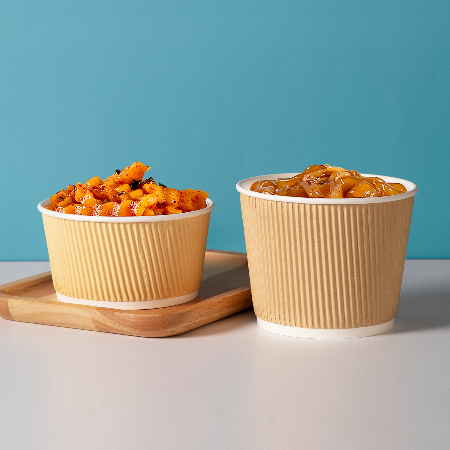 Custom disposable corrugated paper bowl