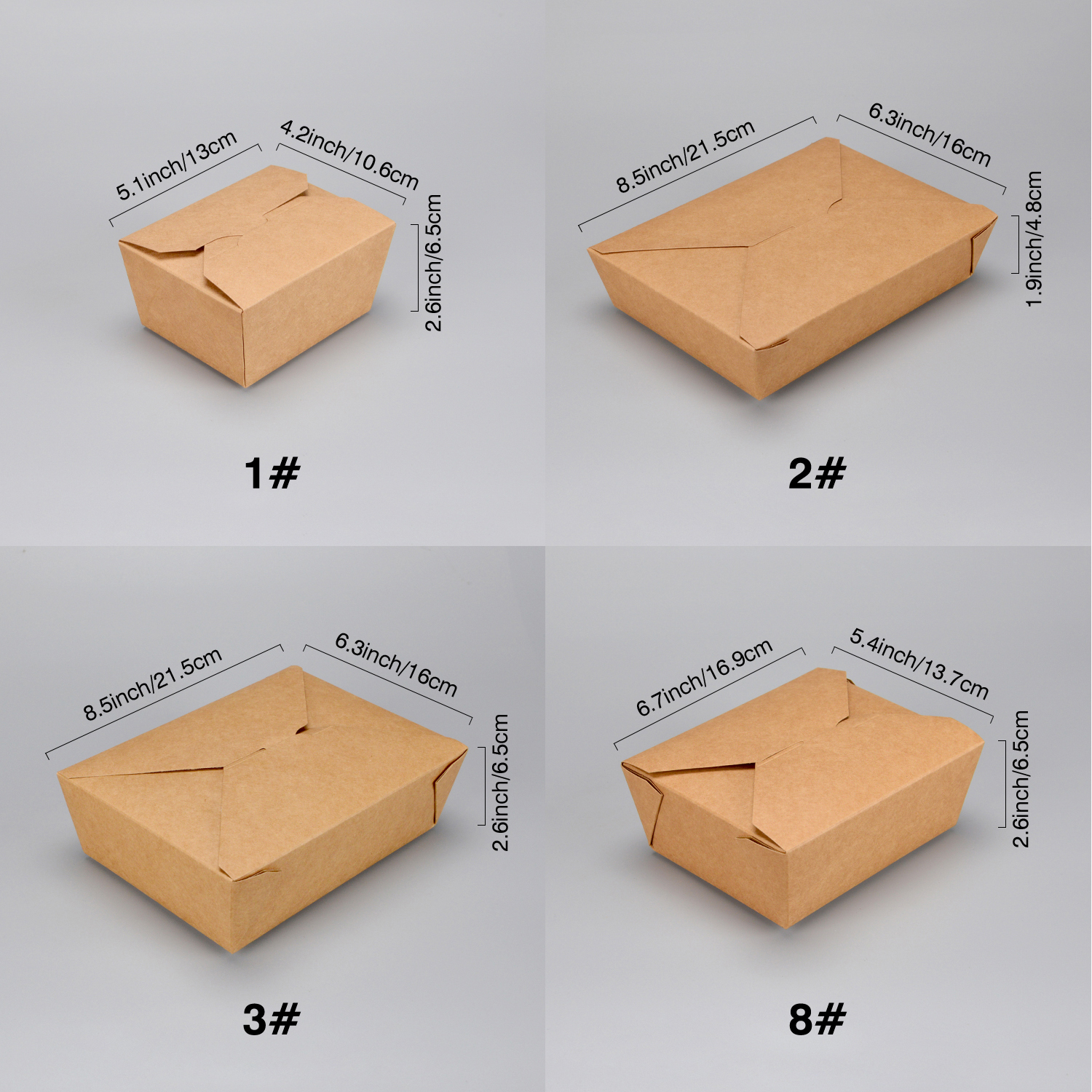 Custom disposable Flip up kraft paper lunch box