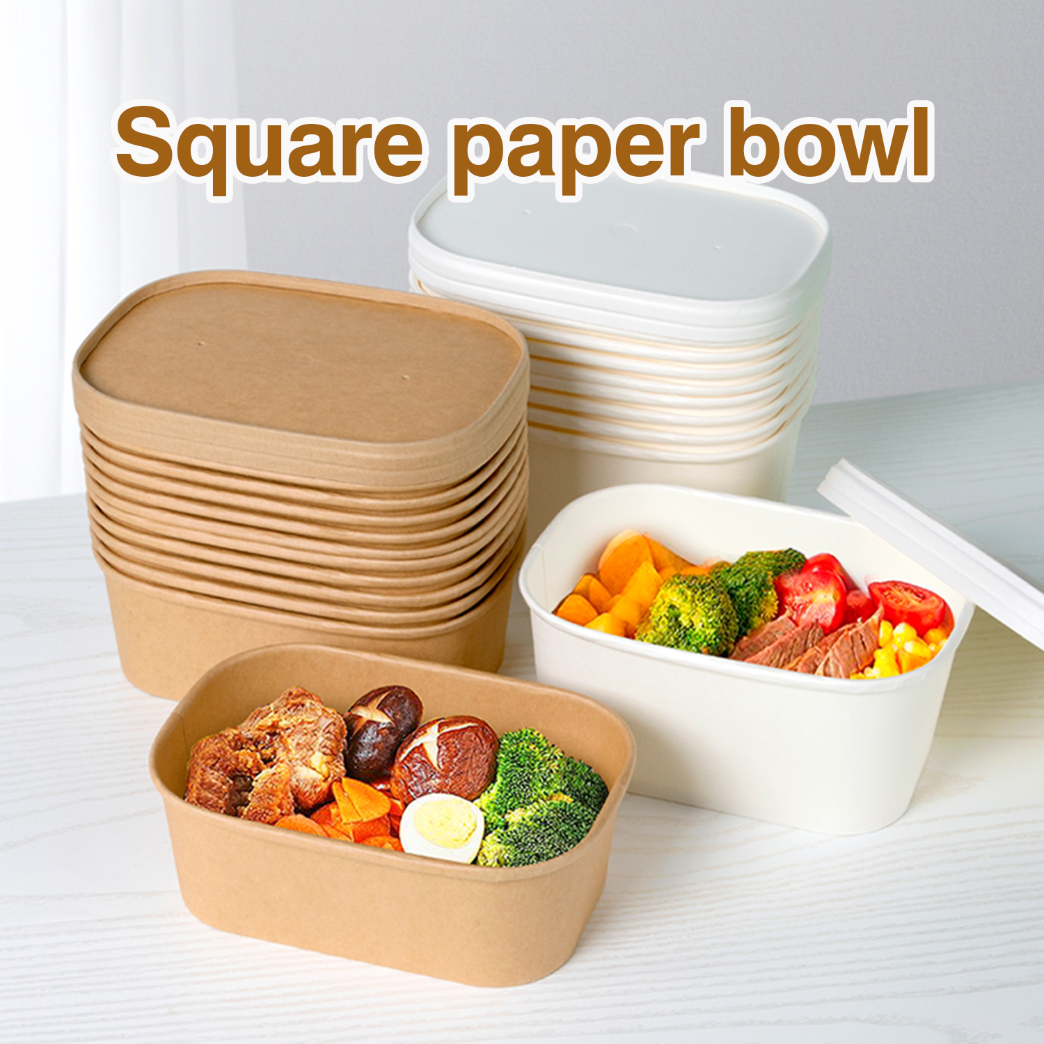 Custom disposable Kraft paper packaging box Custom disposable Kraft paper packaging box