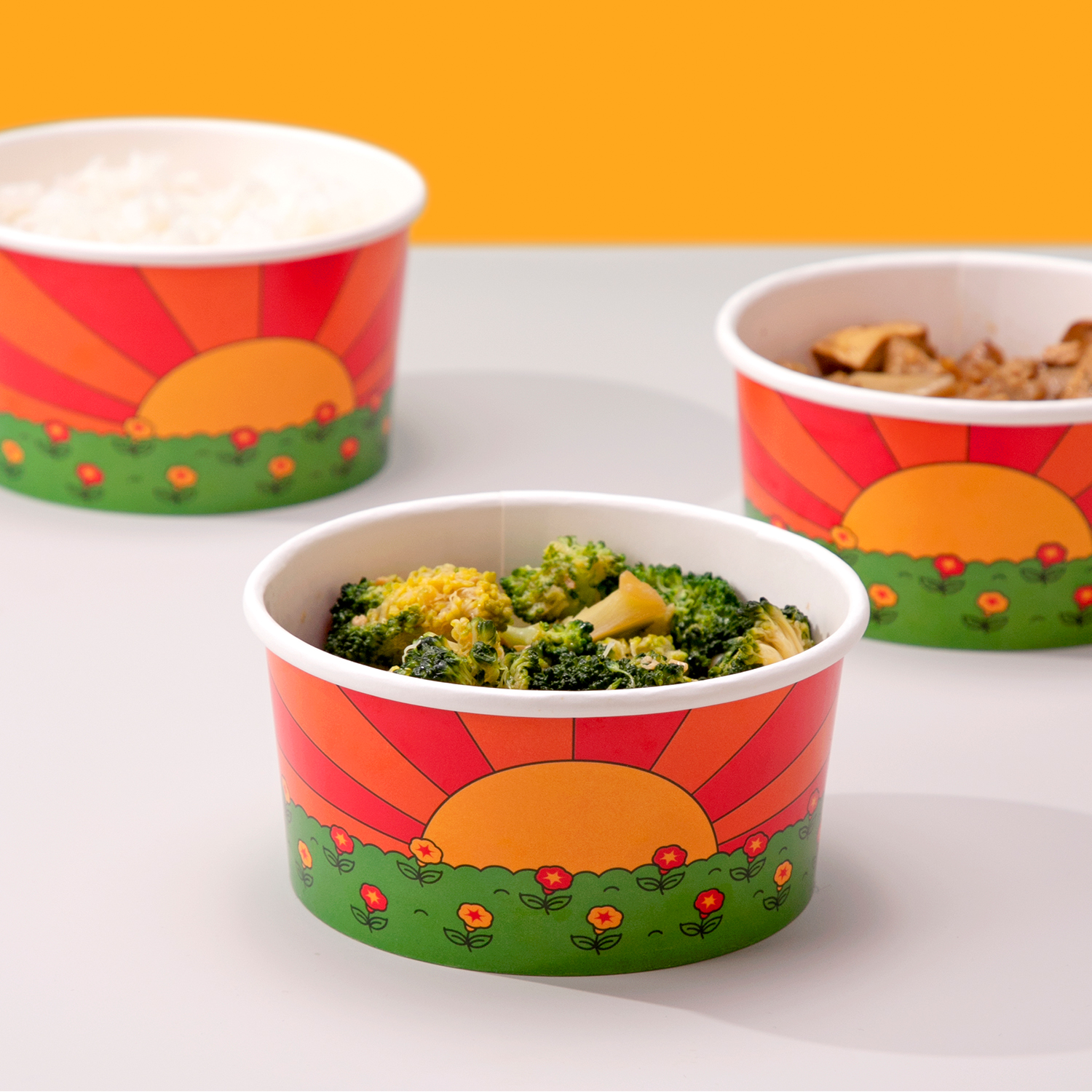 Custom disposable Hanada Sunrise Paper Bowl