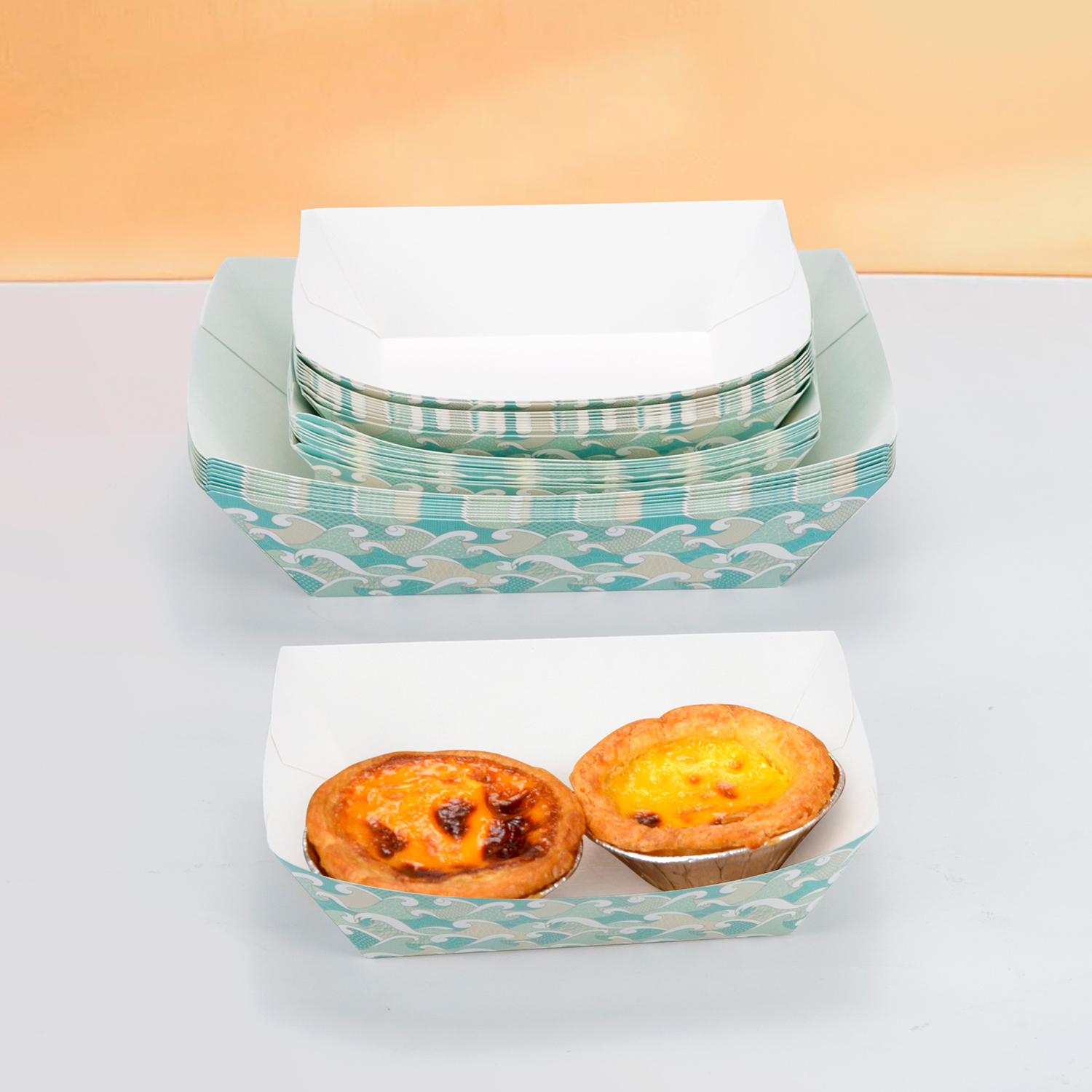 Custom disposable Kraft paper boat box snack box