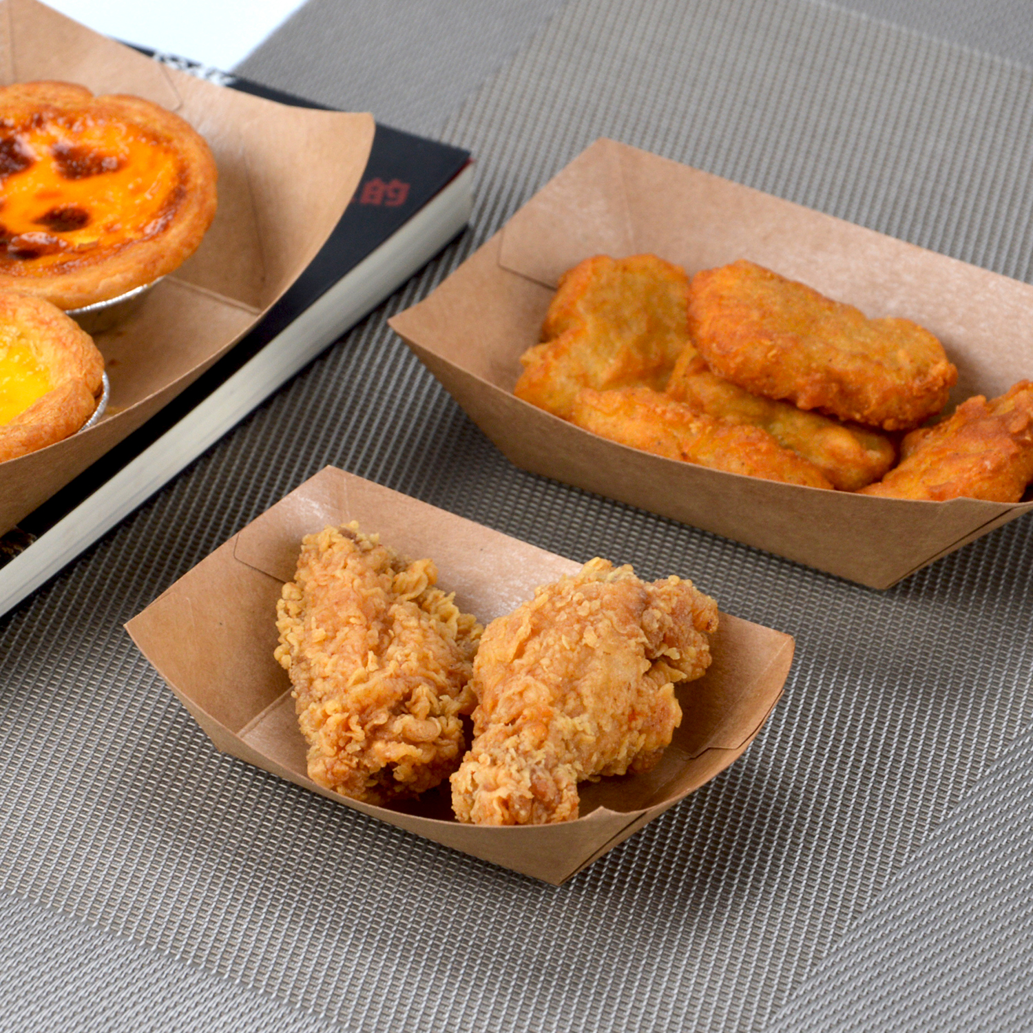 Custom disposable Kraft paper boat box snack box