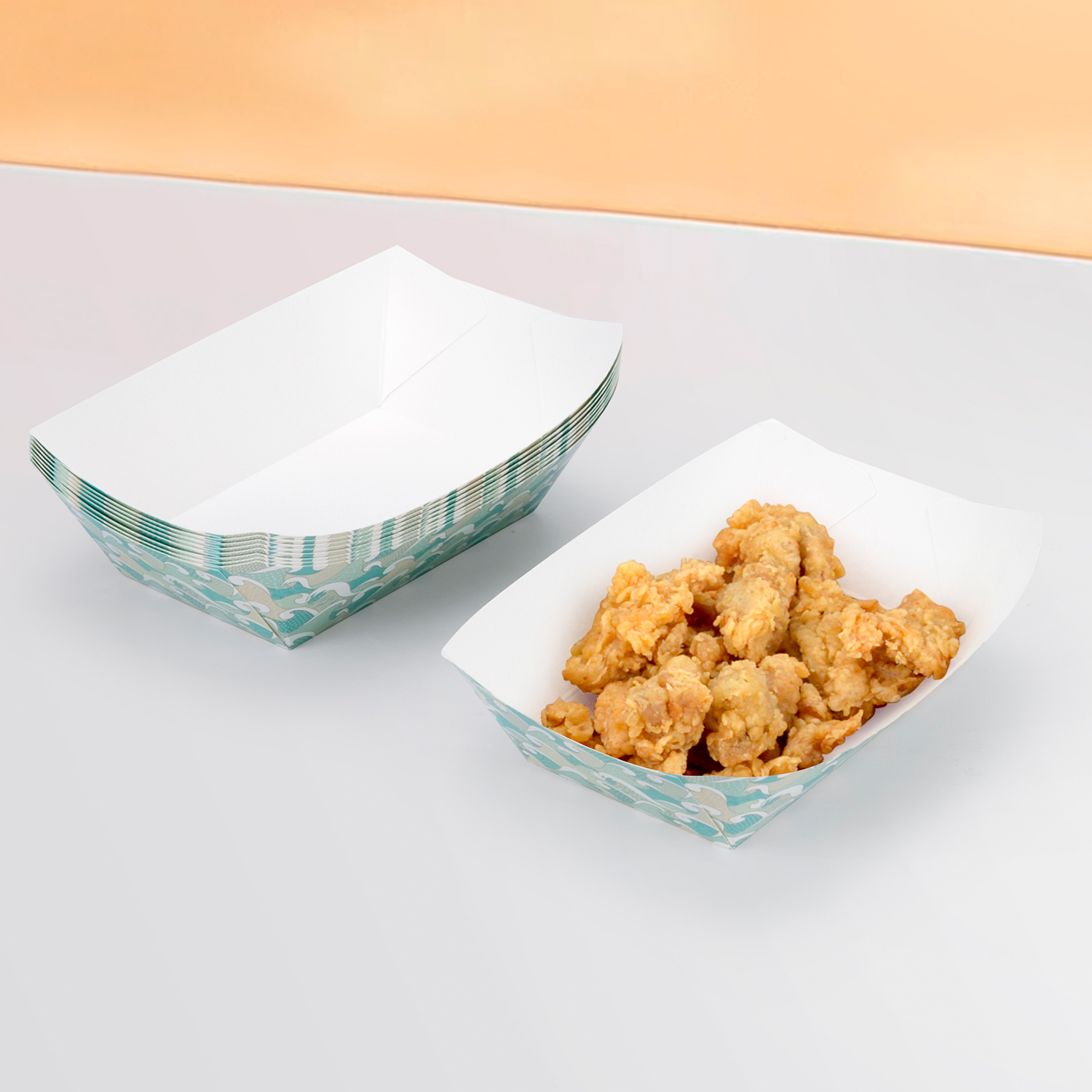 Custom disposable Kraft paper boat box snack box