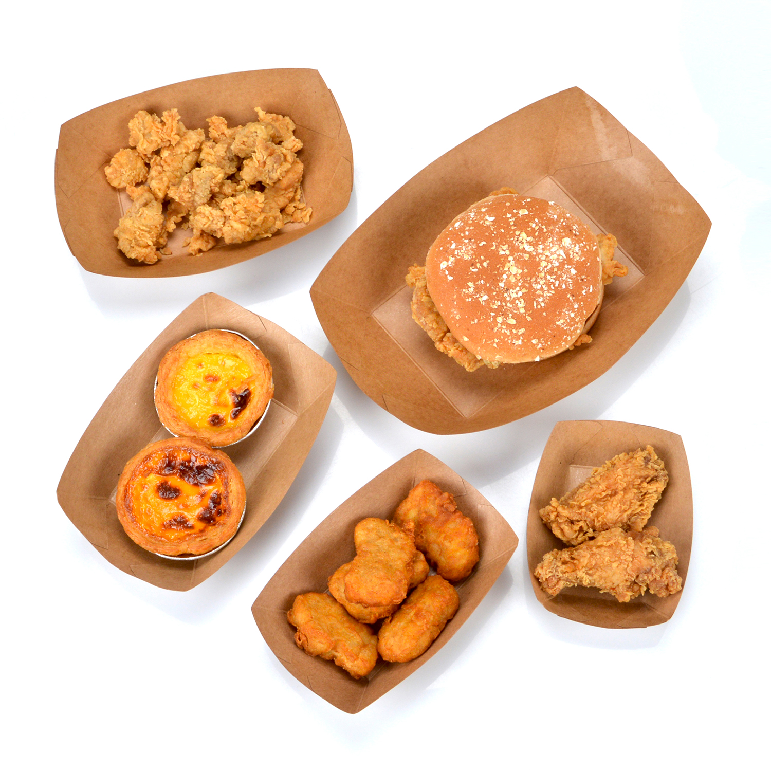 Custom disposable Kraft paper boat box snack box