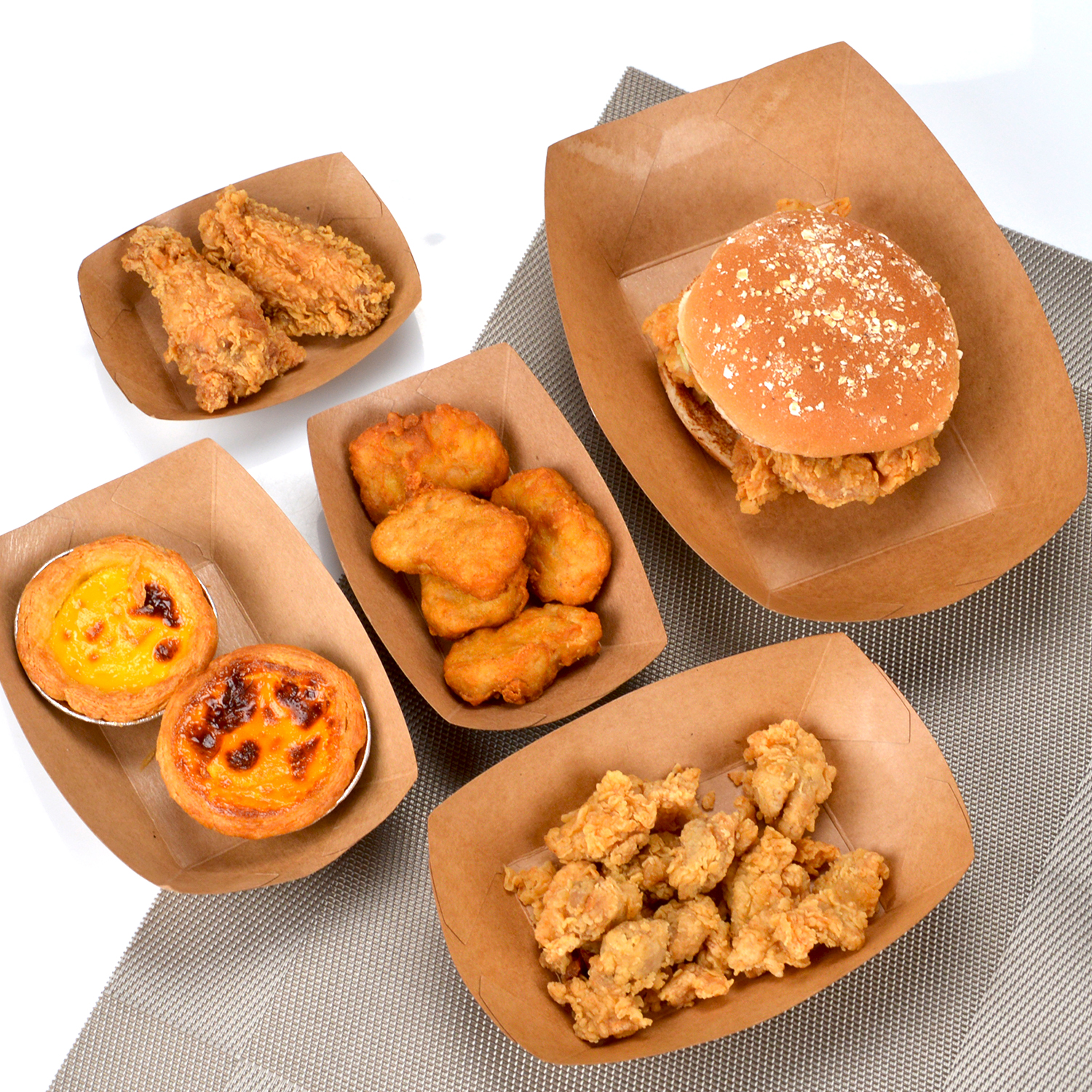 Custom disposable Kraft paper boat box snack box