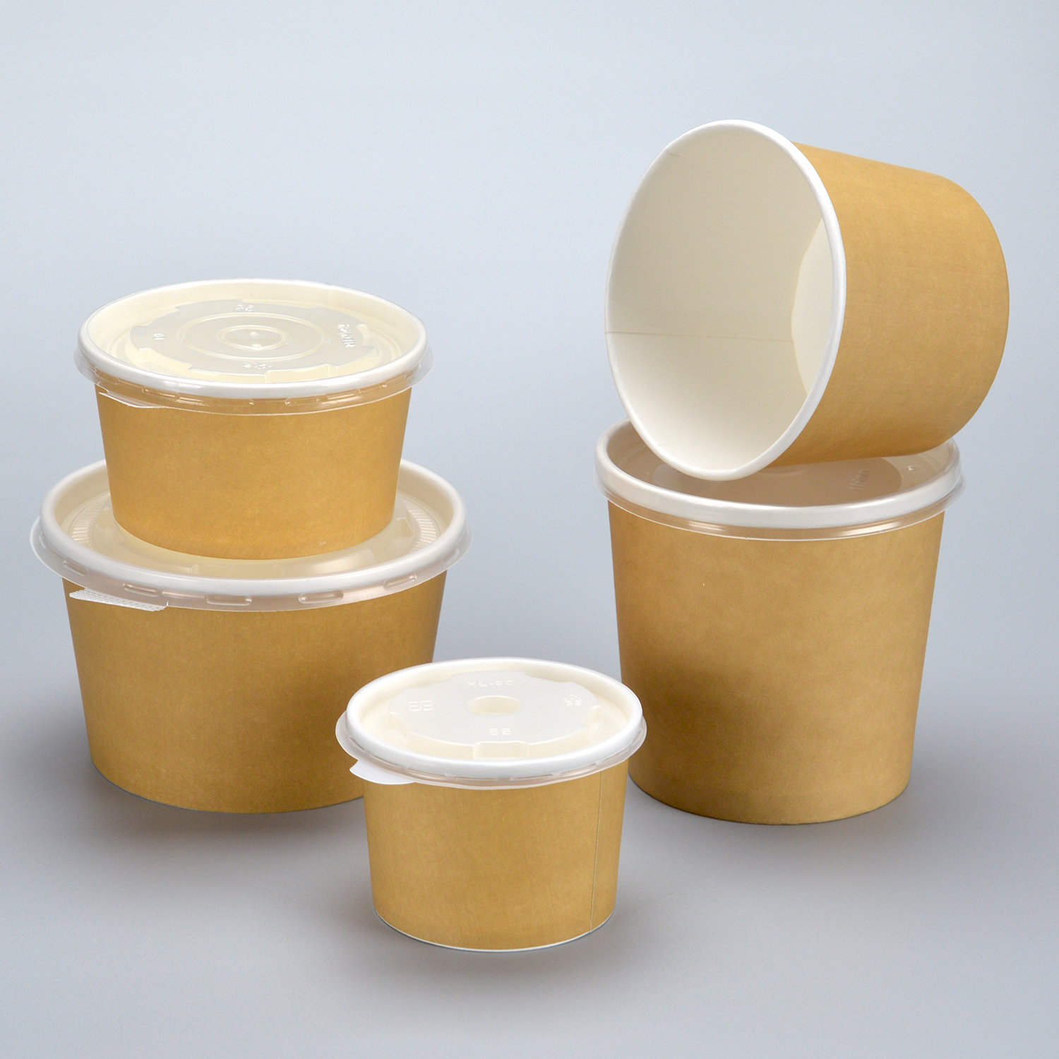 Custom disposable Natural color paper bowl with lids