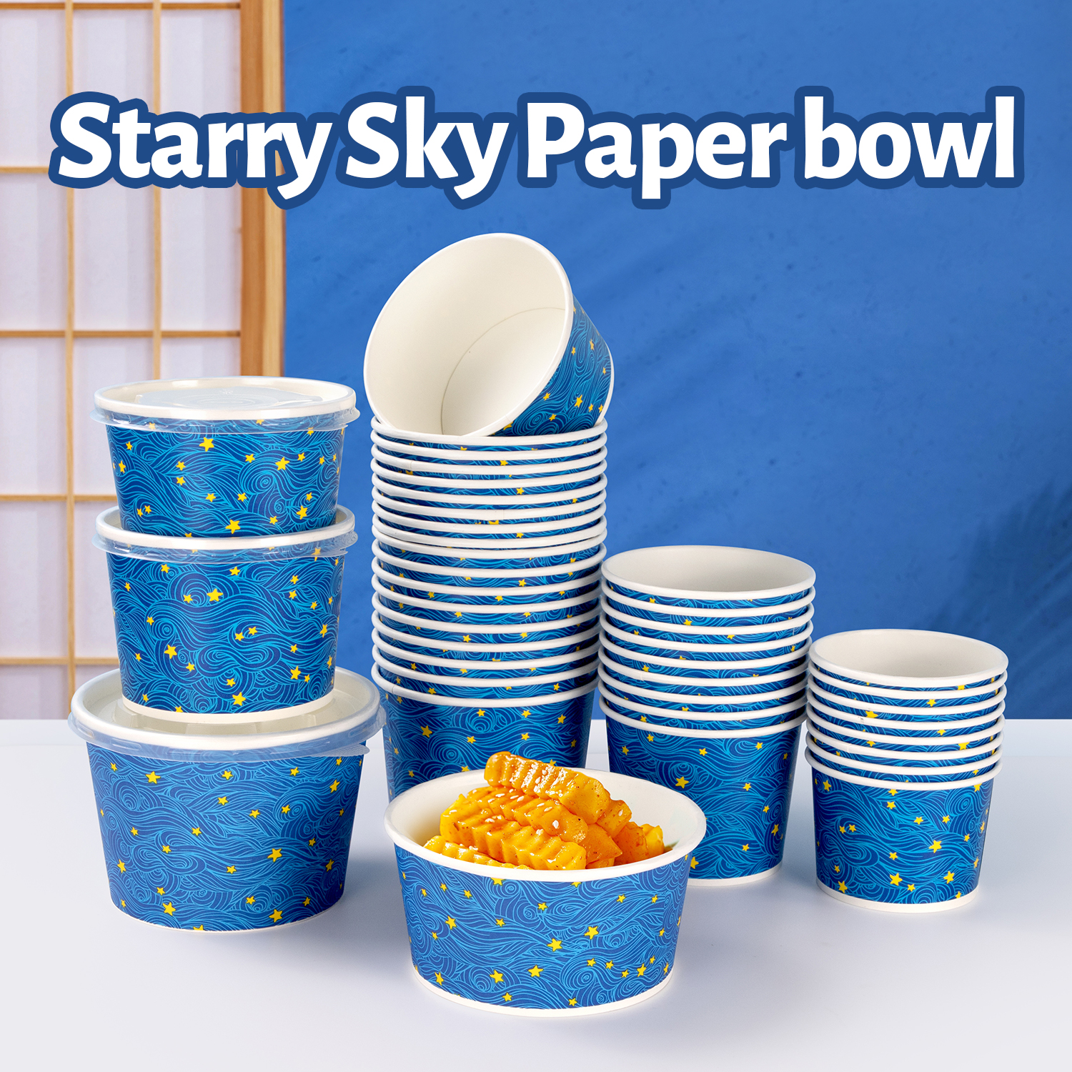 Custom disposable Starry Sky Dessert Paper Bowl