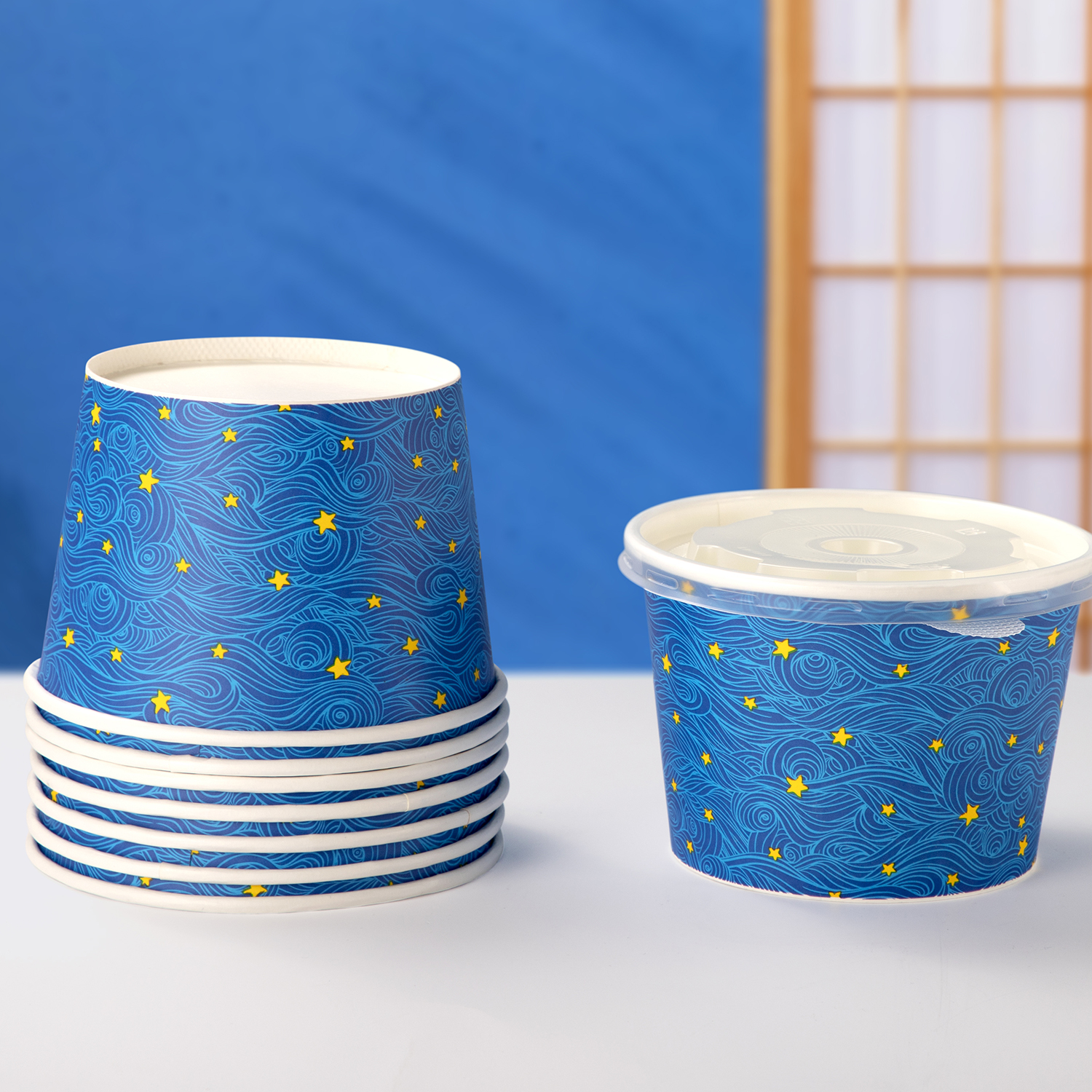 Custom disposable Starry Sky Dessert Paper Bowl