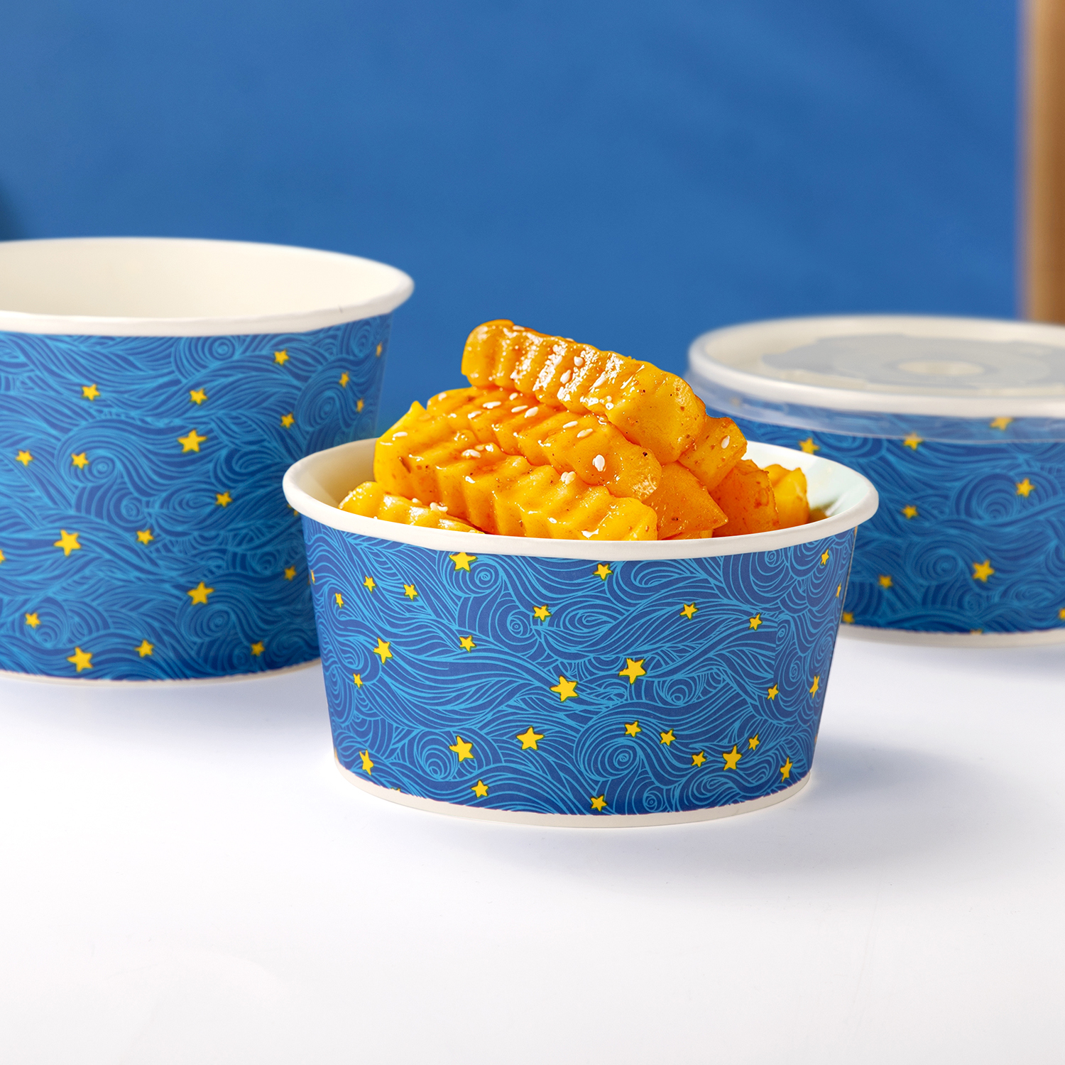 Custom disposable Starry Sky Dessert Paper Bowl