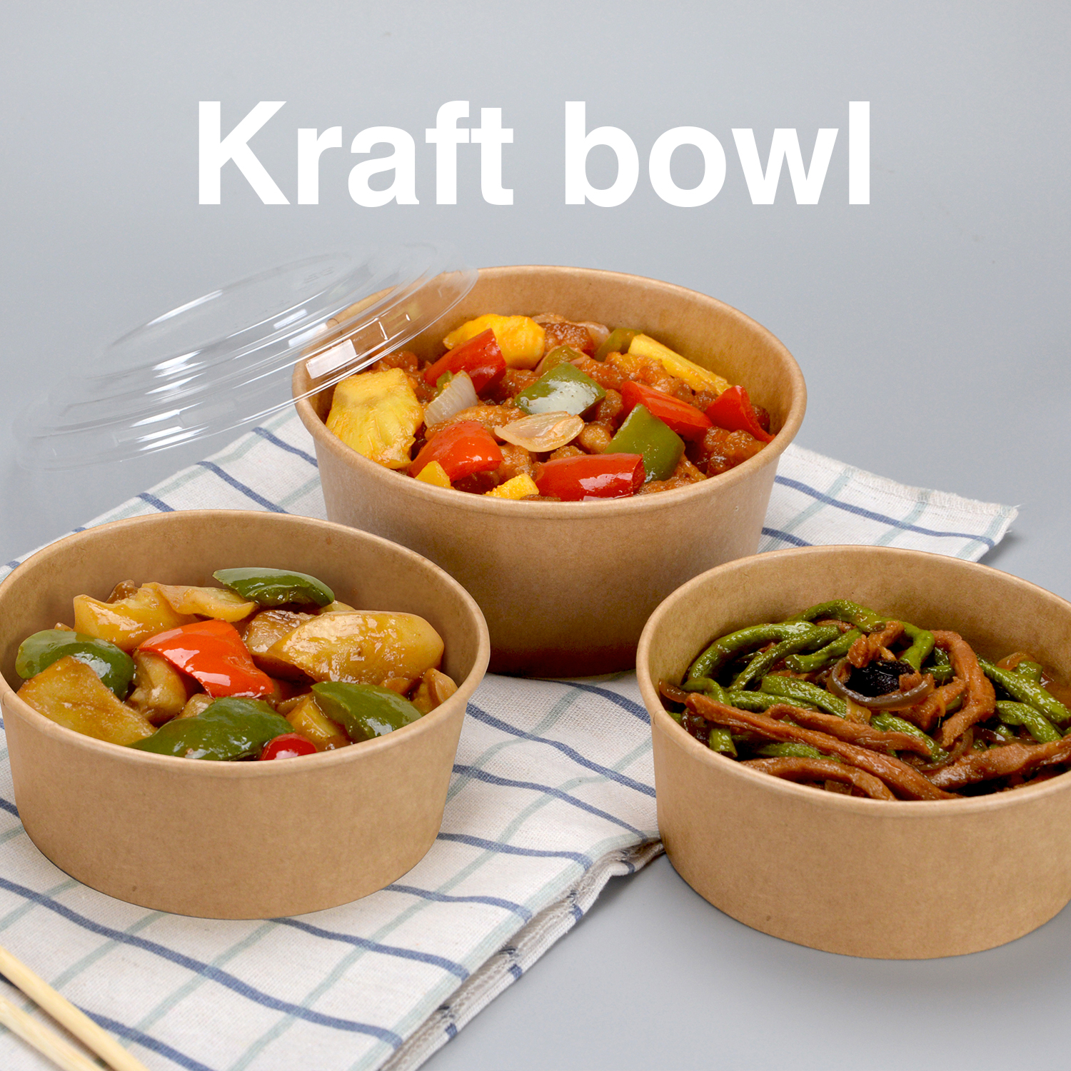 Custom disposable Kraft paper bowl