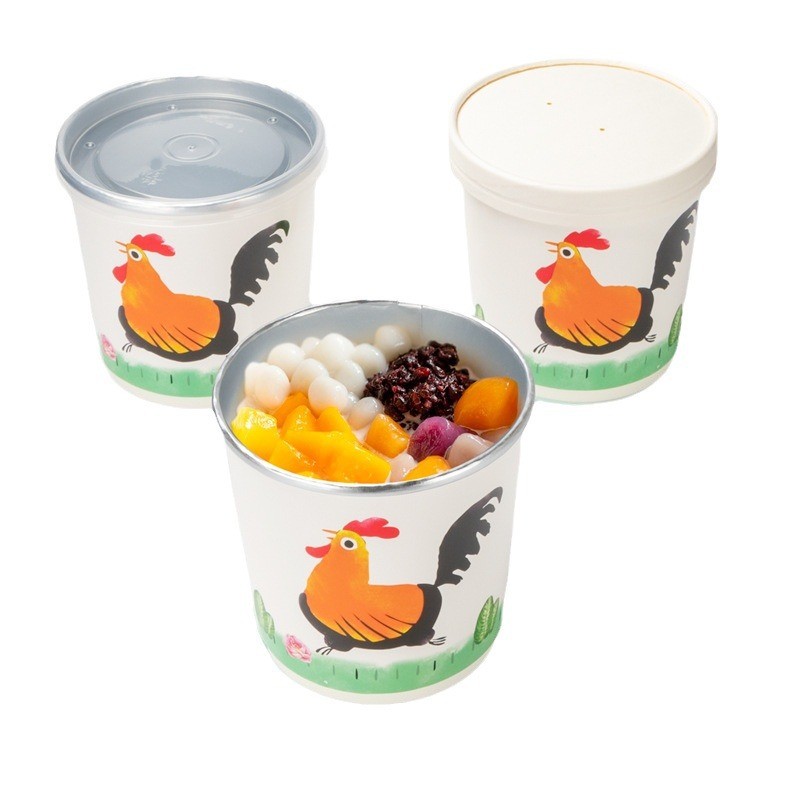 Custom disposable Rooster paper soup bowl